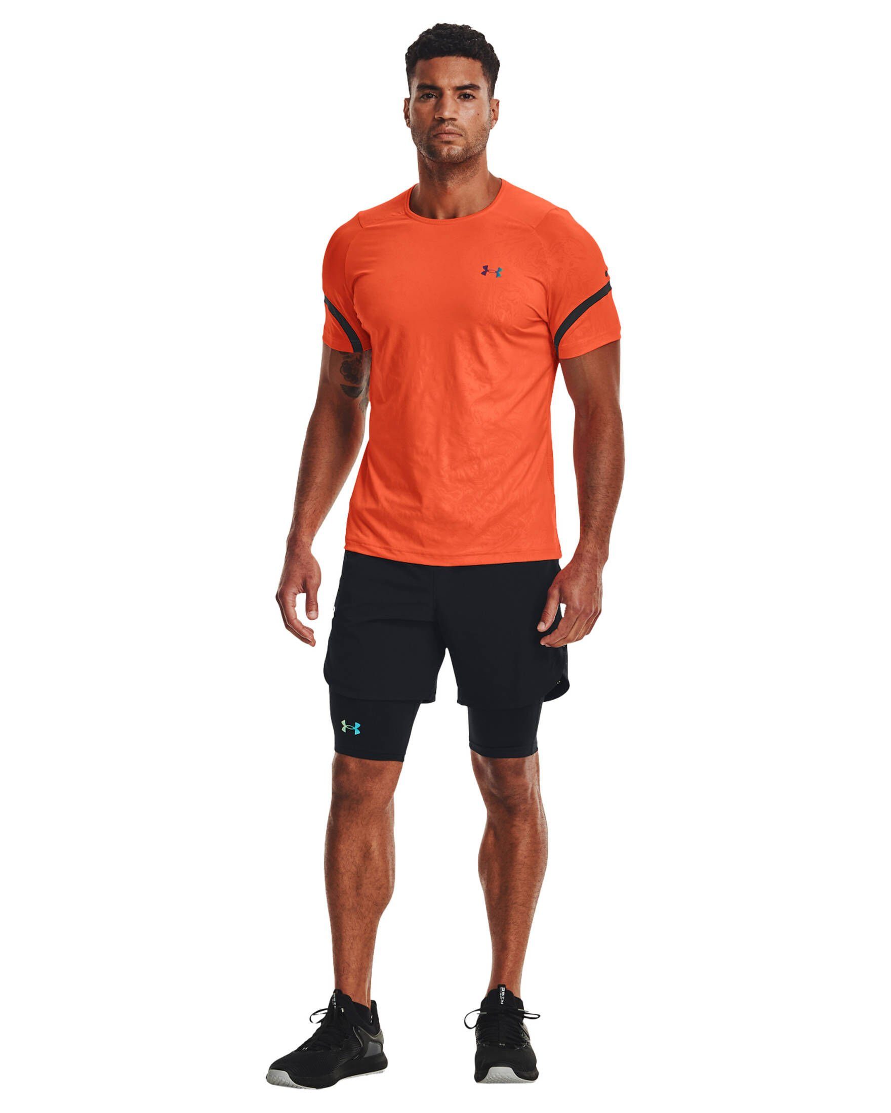 Under Armour® Laufshirt Herren 2.0 RUSH orange SS-BLK mandarine (1-tlg) (506) T-Shirt UA EMBOSS
