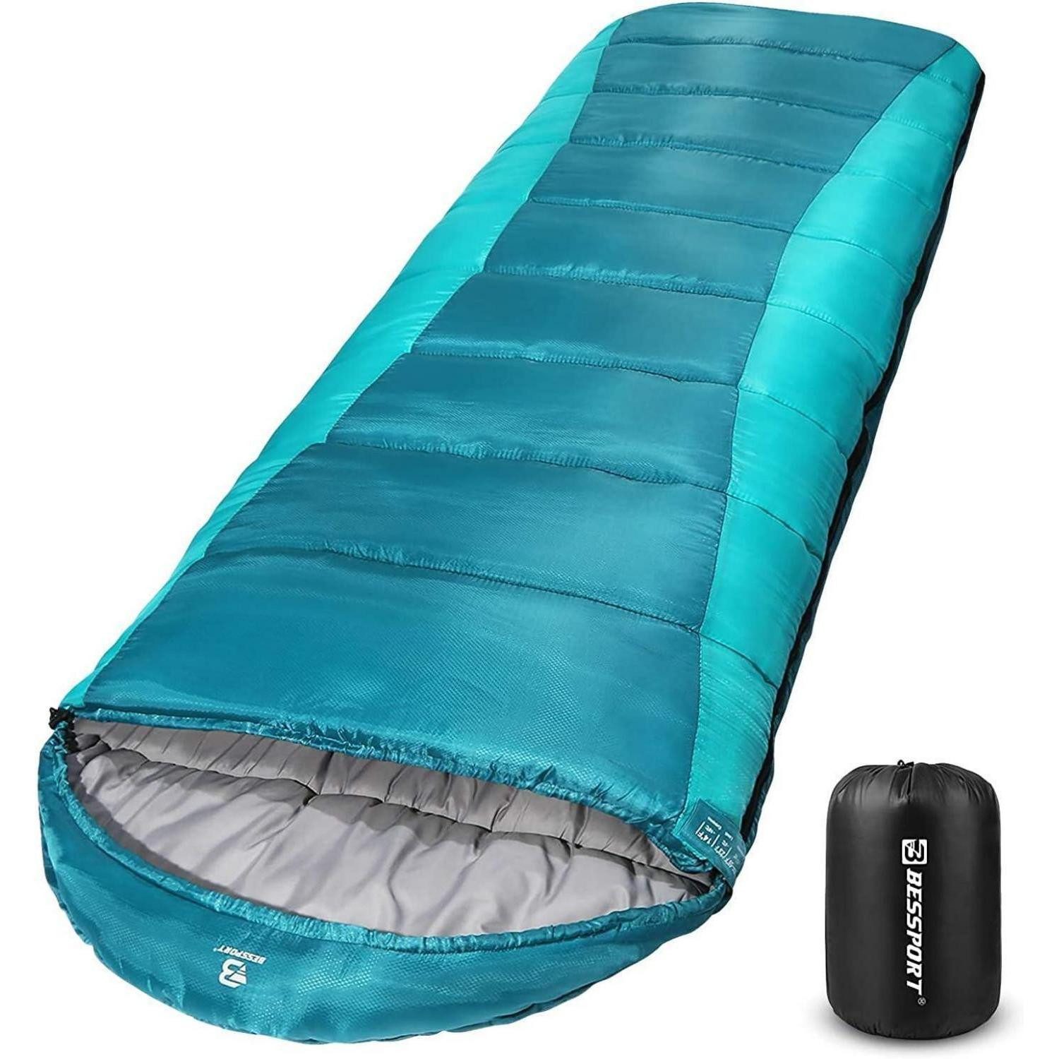 Bessport Schlafsack Schlafsack Camping 3-4 Jahreszeiten -8°C 20°C Leicht Wasserdicht Warm