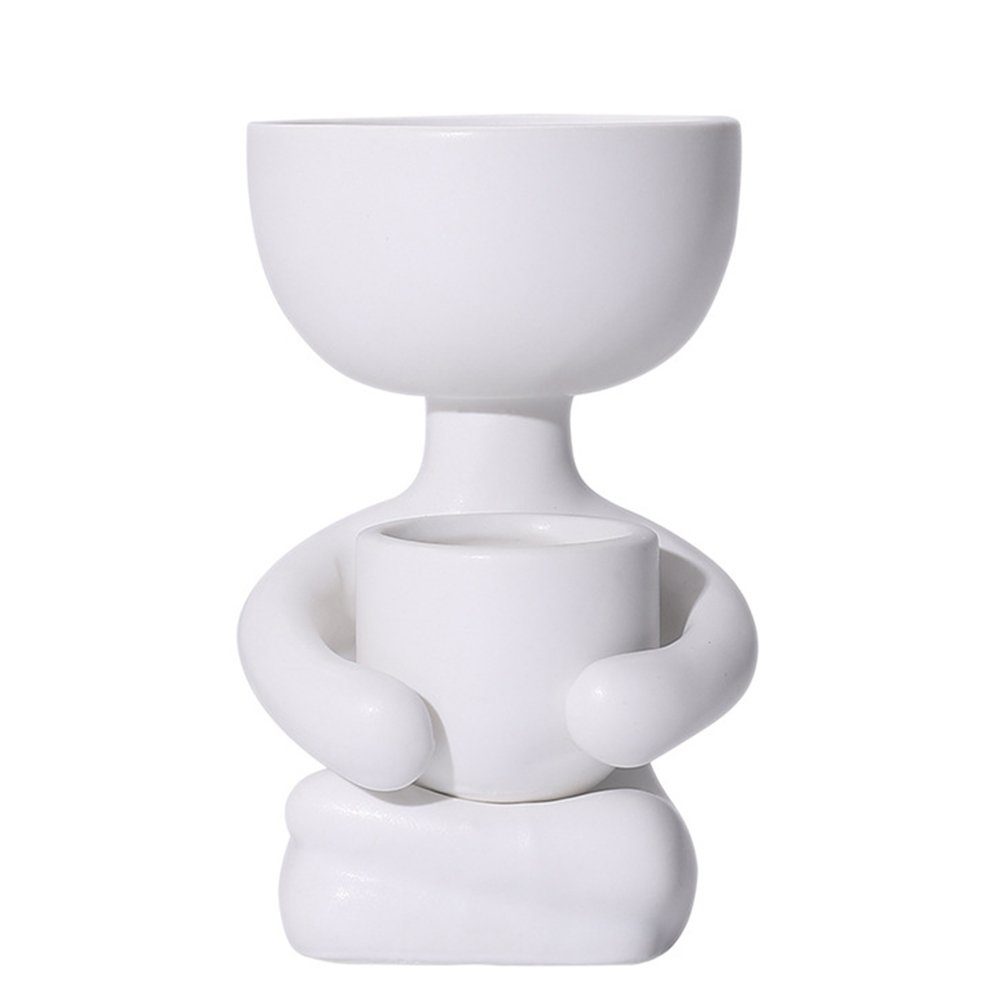 HAMÖWO Dekovase Keramik Mini Blumenvasen, Dekor Vase,für Wohnzimmer, Zuhause, Büro Weiß