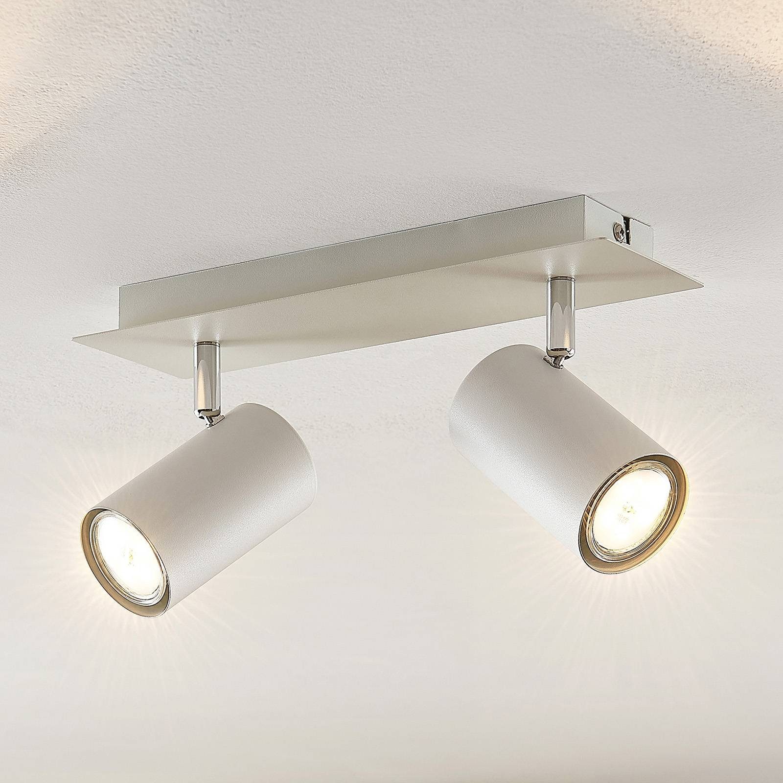Lindby Deckenstrahler Joffrey, Metall, Weiß IP20, 2 x 10 W LED günstig online kaufen