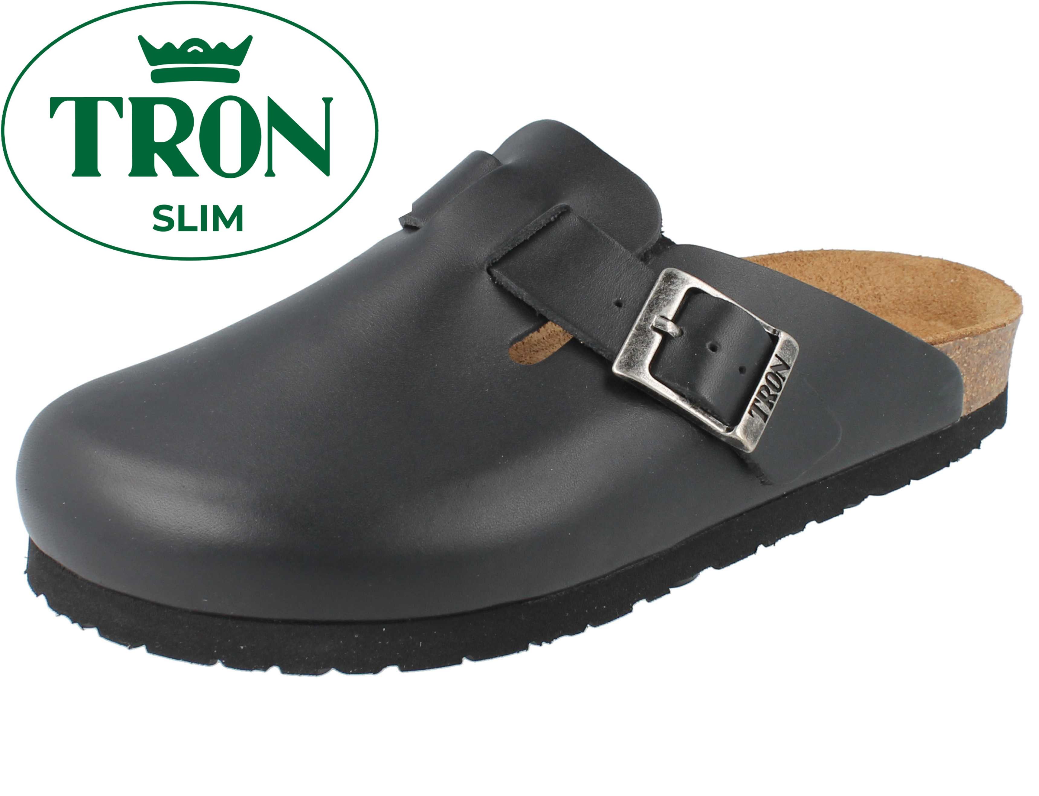 Tron TRON Escalet slim Damen Herren Tieffußbett Clog schwarz Glattleder - Clog Atmungsaktiv