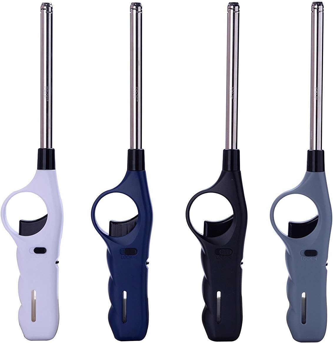 Polyflame Feuerzeug 4 Stk Stab-Sturmfeuerzeug "Turbo Power" 26,5 cm lang, Nachfüllbar (4-St), praktisches Stabfeuerzeug