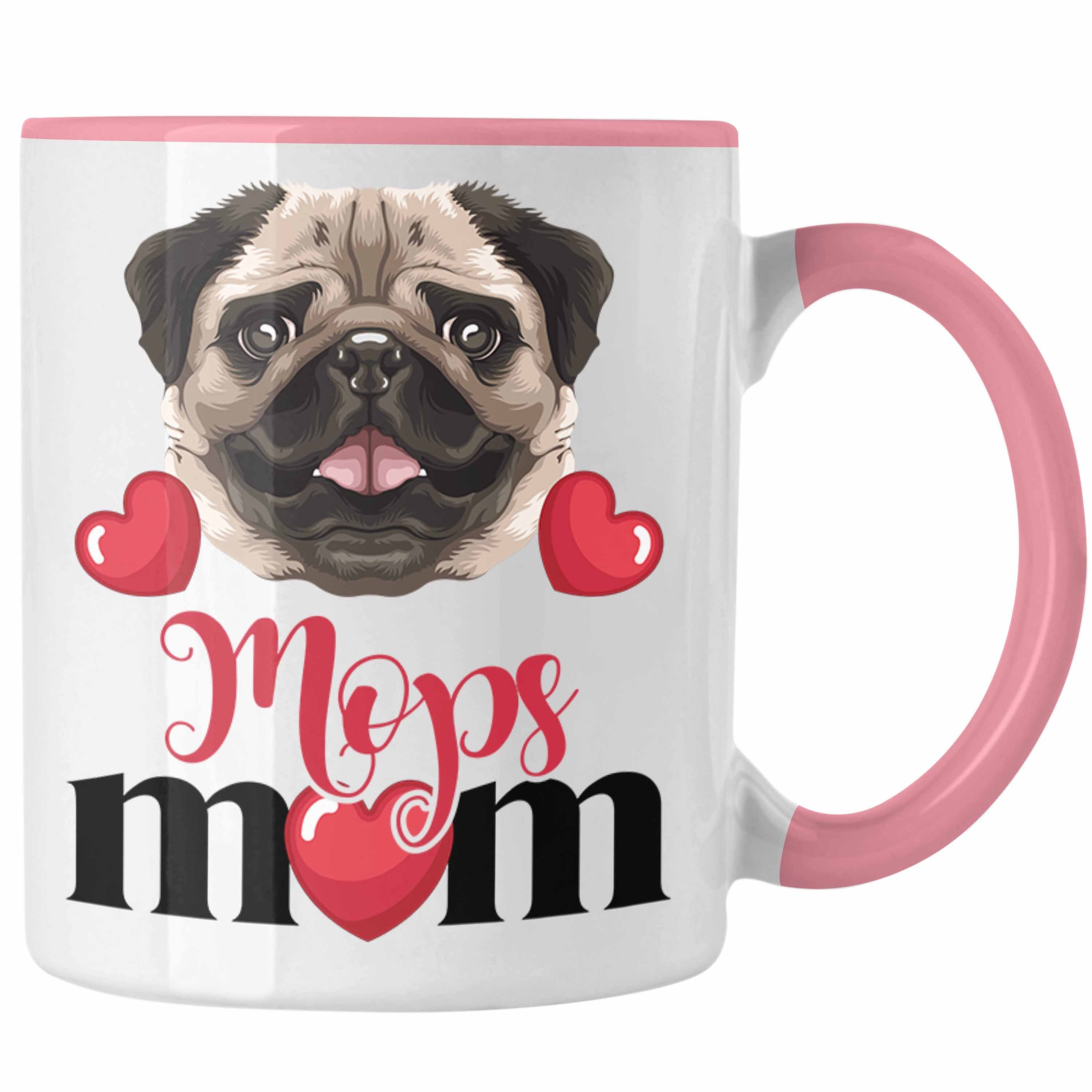 Trendation Tasse Mops Besitzer Mom Mama Tasse Geschenk Lustiger Spruch Geschenkidee Mop