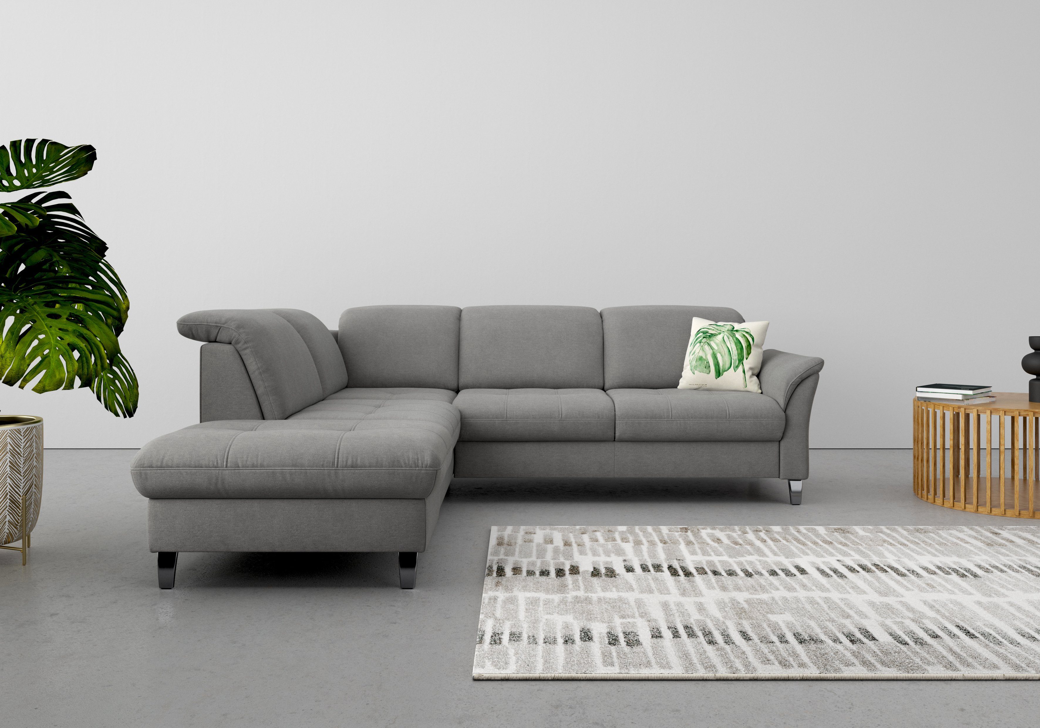 sit&more Ecksofa Maggiore, und Bettfunktion wahlweise Stauraum Kopfteilverstellung, mit