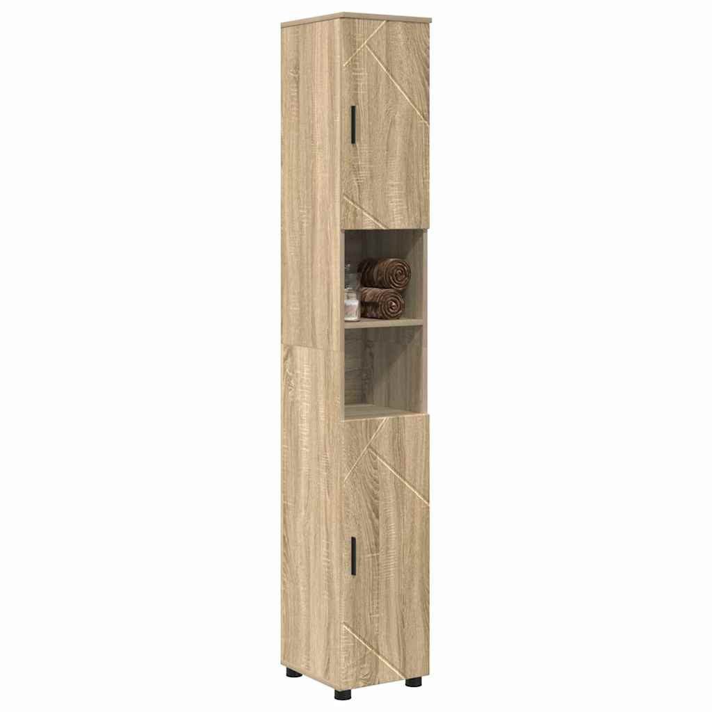 vidaXL Badezimmerspiegelschrank Bad hoher Schrank Sonoma günstig online kaufen