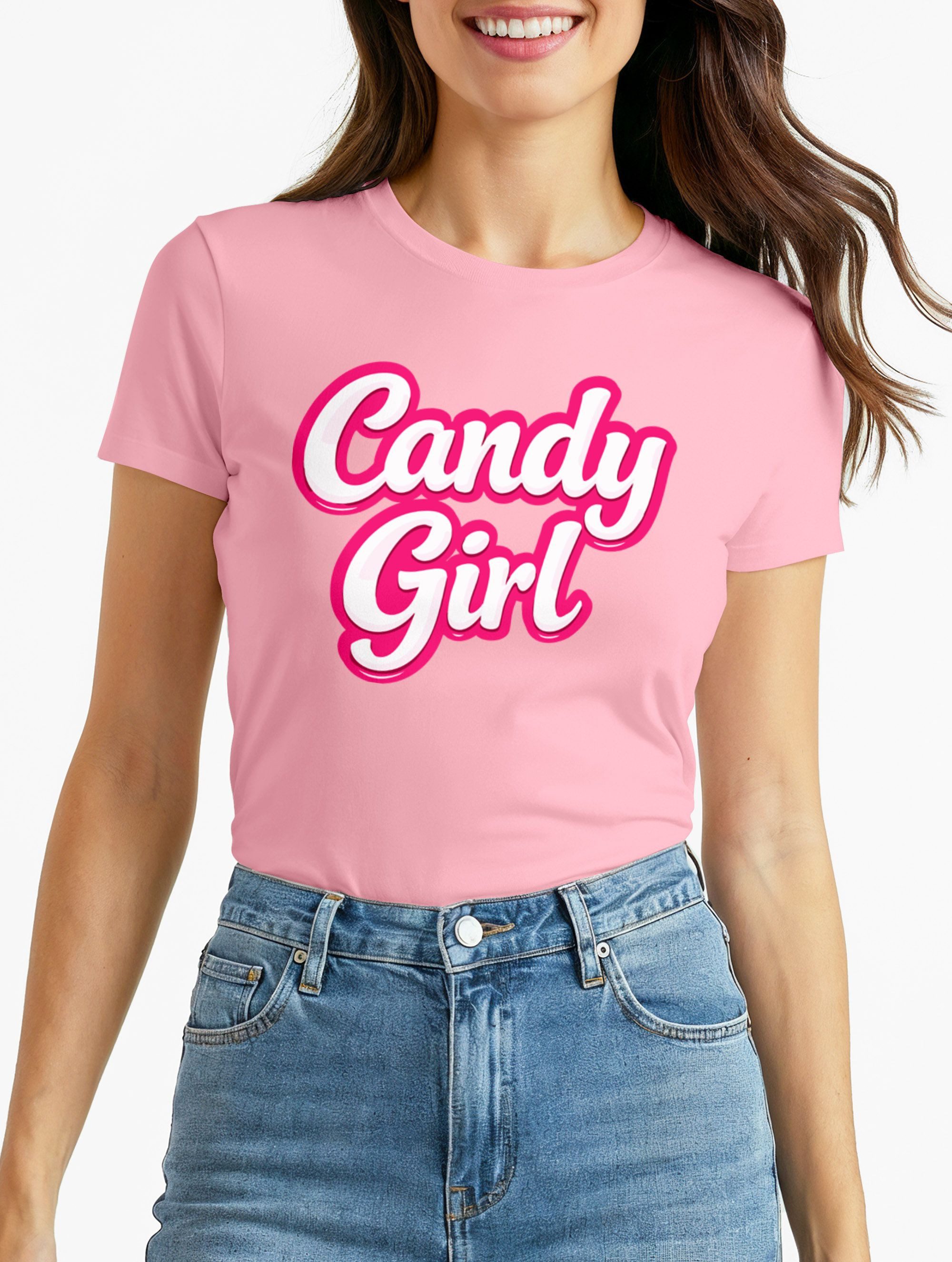 MoonWorks Print-Shirt Damen T-Shirt - Candygirl - Fasching Karneval Kostüm-Ersatz mit Print