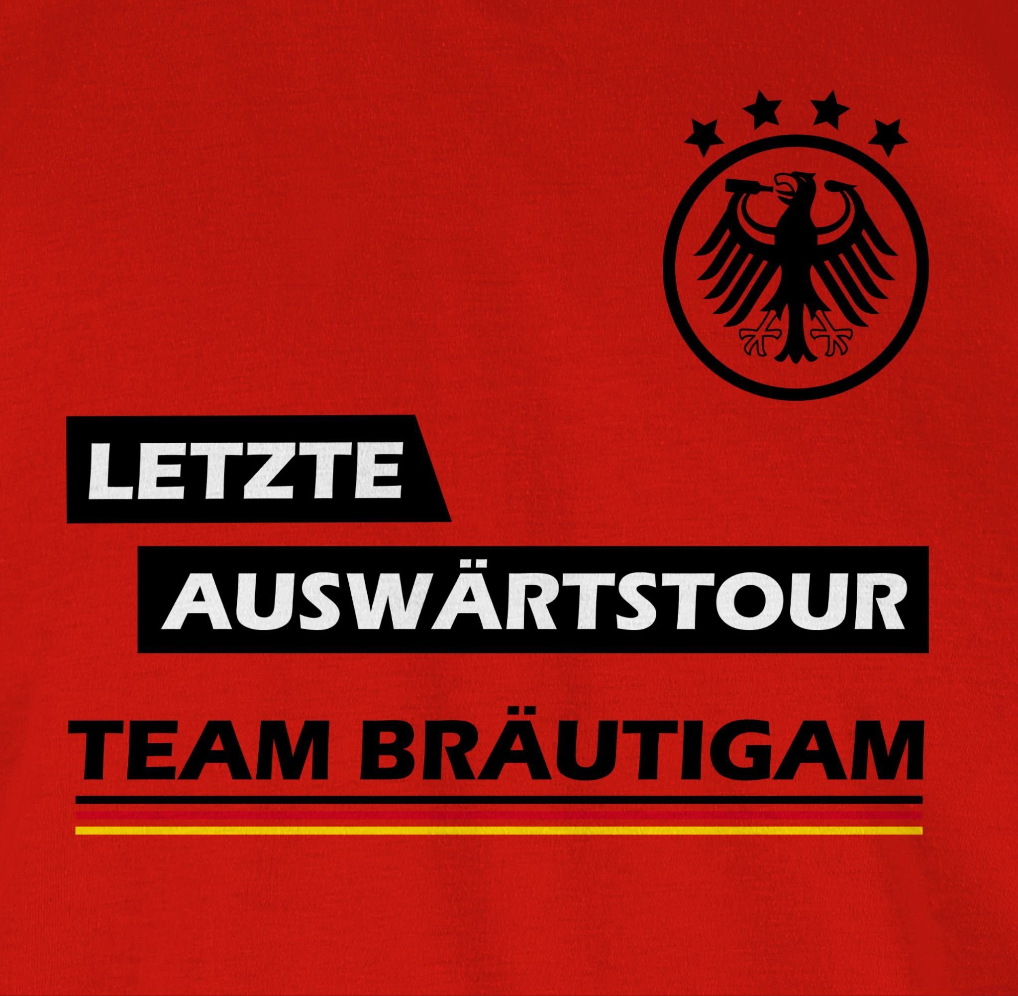 Shirtracer T-Shirt JGA Rot Bräutigam Auswärtstour Team Männer Letzte 3