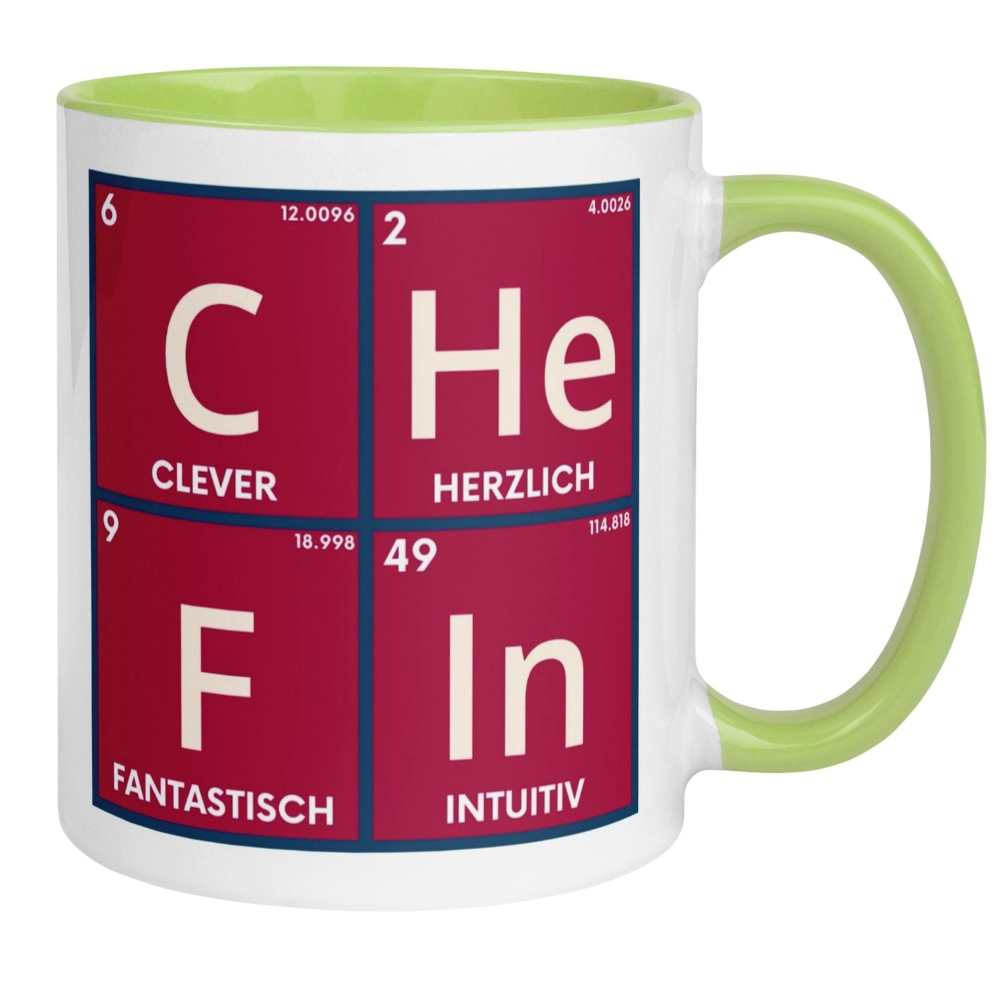 Momentals Tasse Abschiedsgeschenk Chefin – „Clever Herzlich Fantastisch Intuitiv“, Gratis Versand · Links-&Rechtshänder · Spülmaschinenfest