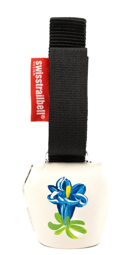 swisstrailbell Fahrradklingel Edition weiße Glocke mit Enzian, Trailbell, Bear Bell