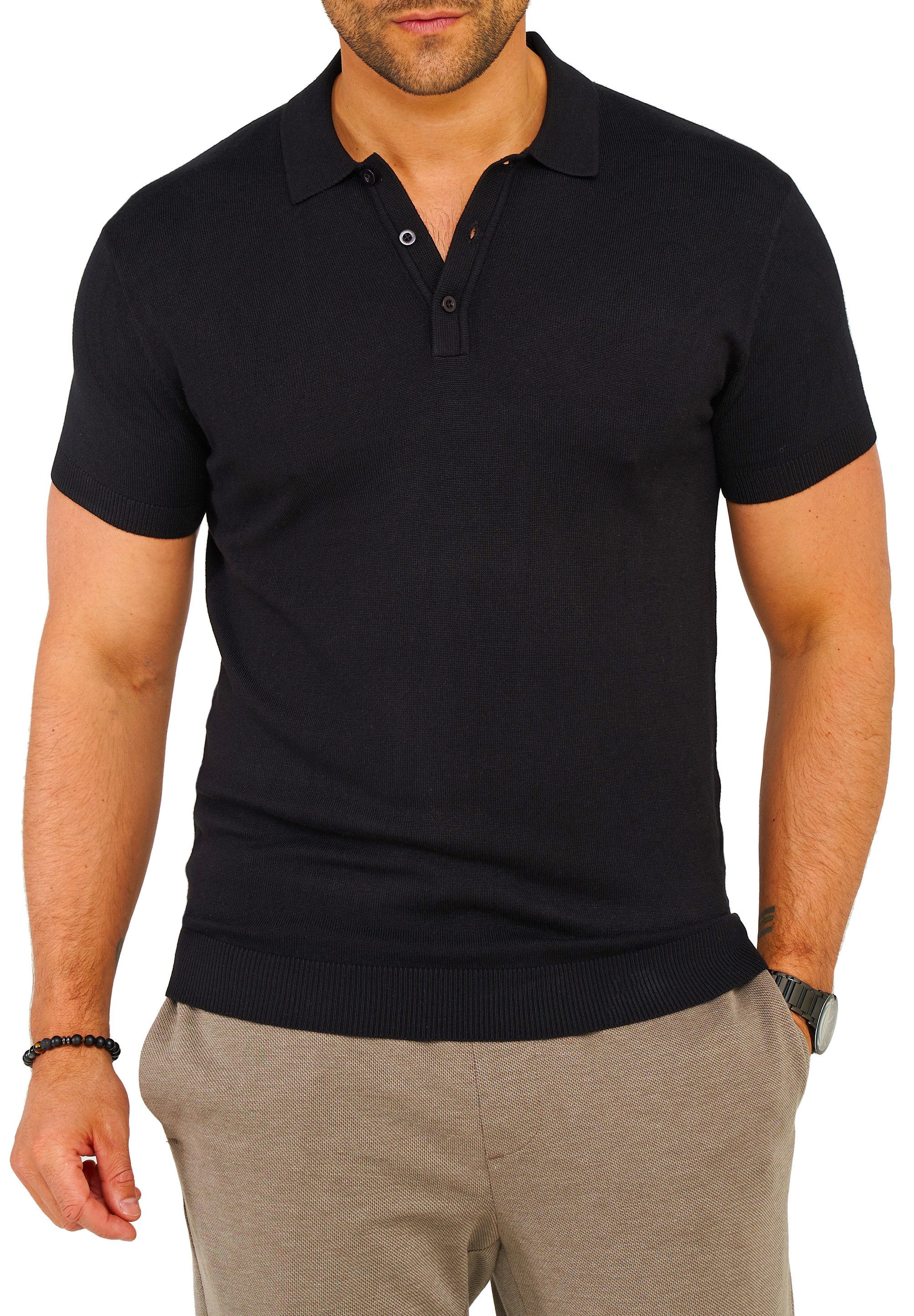 SOULSTAR Poloshirt S2PRELY Herren Basic Kurzarm Knit Polo Hemd Feinstrick günstig online kaufen