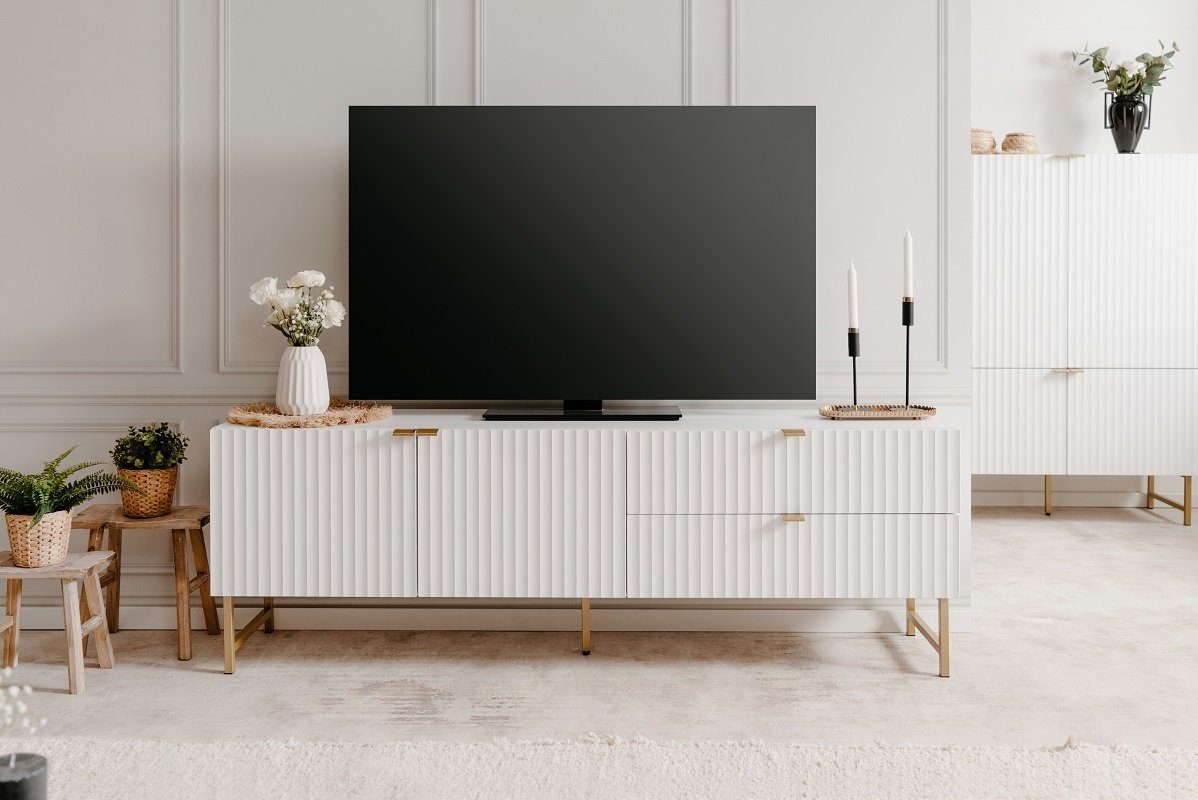 Finori Lowboard Lowboard TV-Board Edinburgh, weiß matt (No-Set)