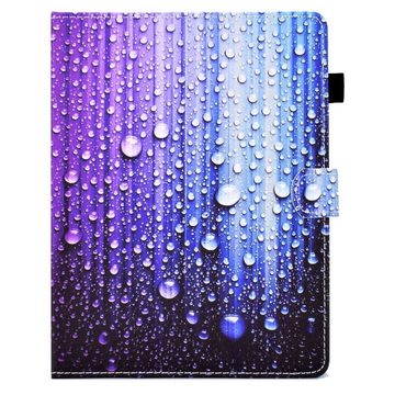 Wigento Tablet-Hülle Kunstleder Tablet Cover Tasche Wassertropfen für PocketBook InkPad 3 Pro Blau Hülle Case Etui