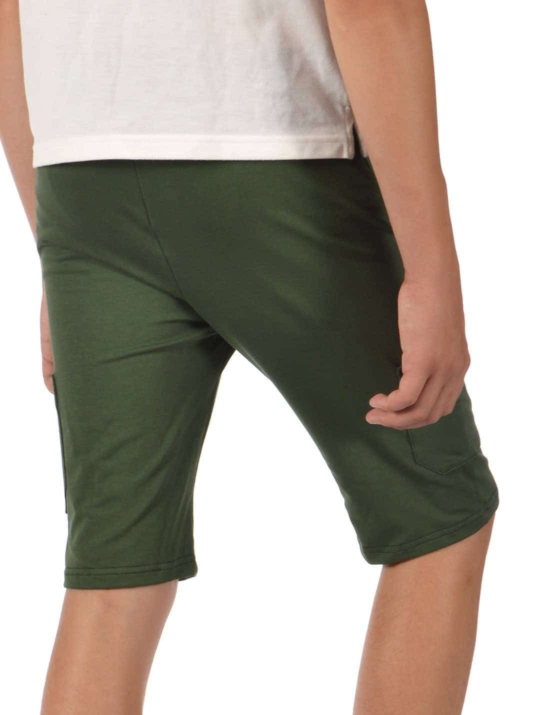 Cargoshorts Casual Jungen Uni Kinder Olivegrün BEZLIT Camouflage Stoff Shorts (1-tlg)