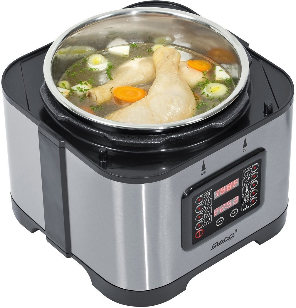 Steba Dampfdruck-Kocher DD 1, 800 W, 9 Automatikprogramme, 5 Liter Schüssel