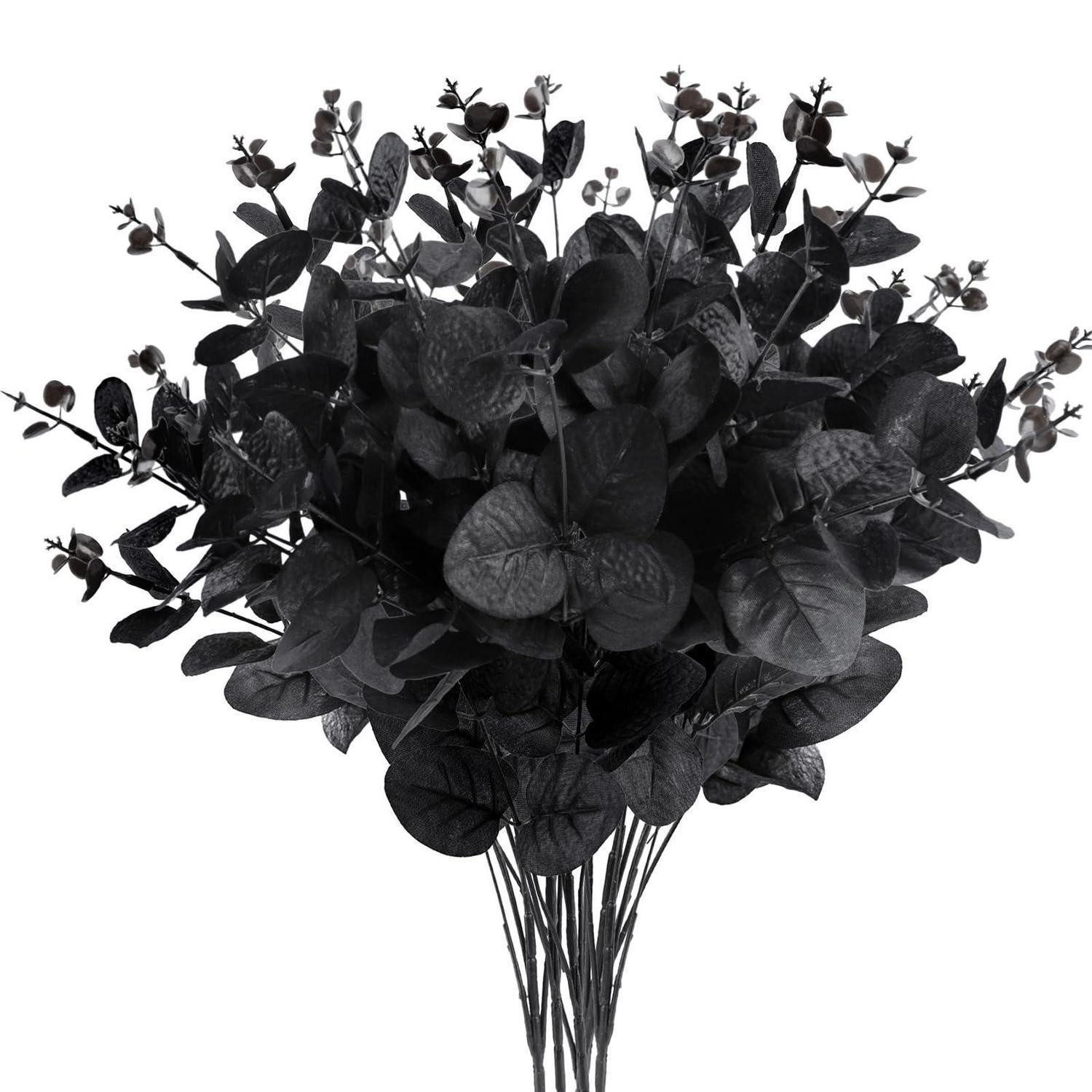 Kunstzweig Künstliche Eukalyptuszweige Schwarz 6er Pack, LuxusKollektion, Höhe 43 cm