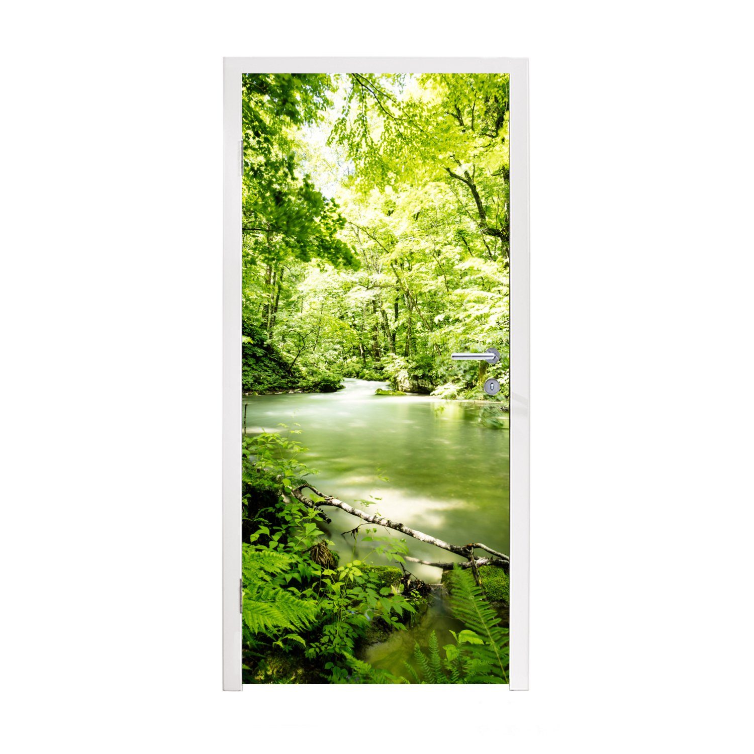 St), 75x205 cm Japan, Fototapete Fluss Türaufkleber, Türtapete Oirase (1 bedruckt, Matt, MuchoWow für in Tür,
