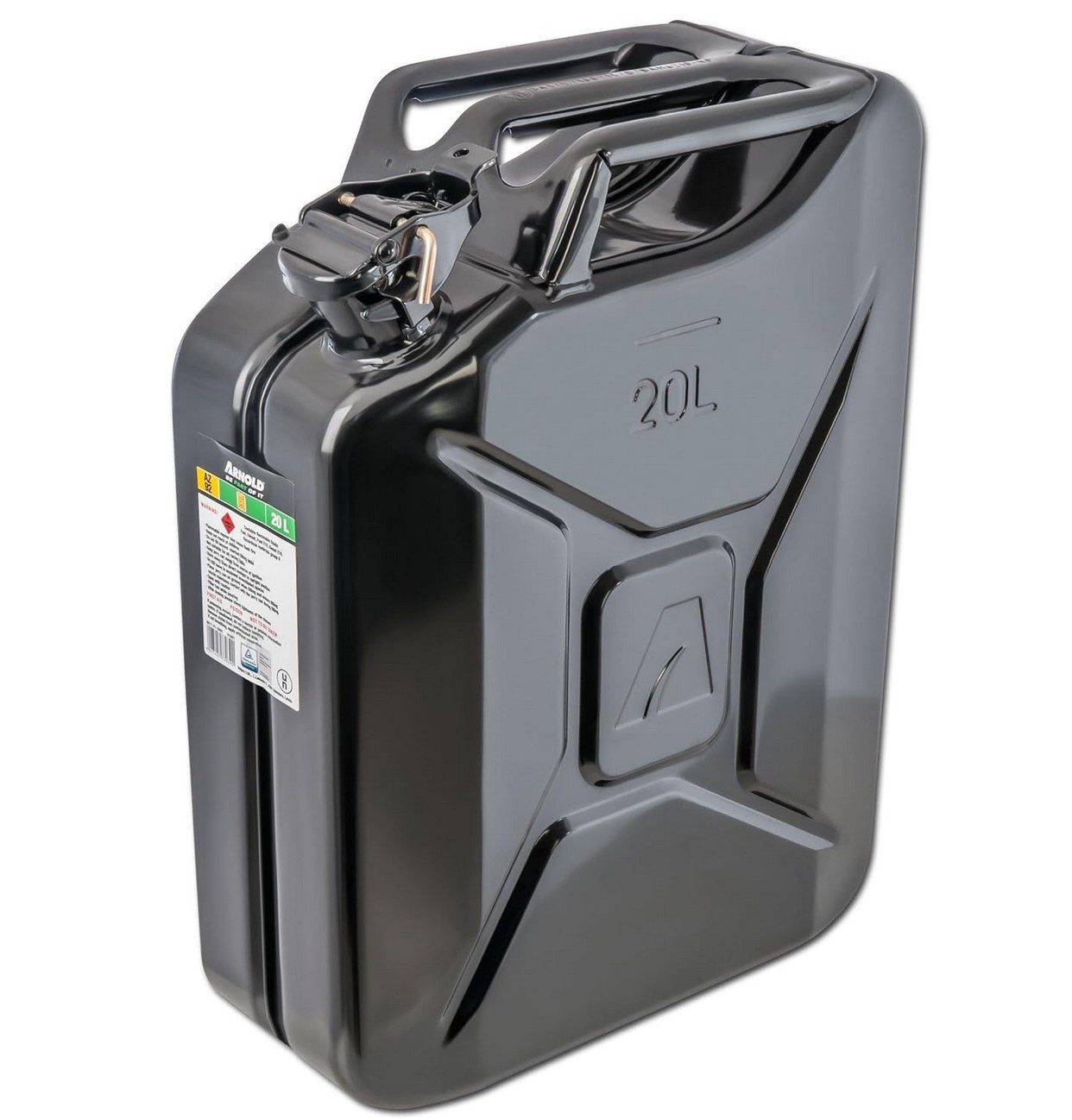 Arnold Benzinkanister ARNOLD 6011-X1-2002 Metall-Kraftstoffkanister 20 Ltr, schwarz