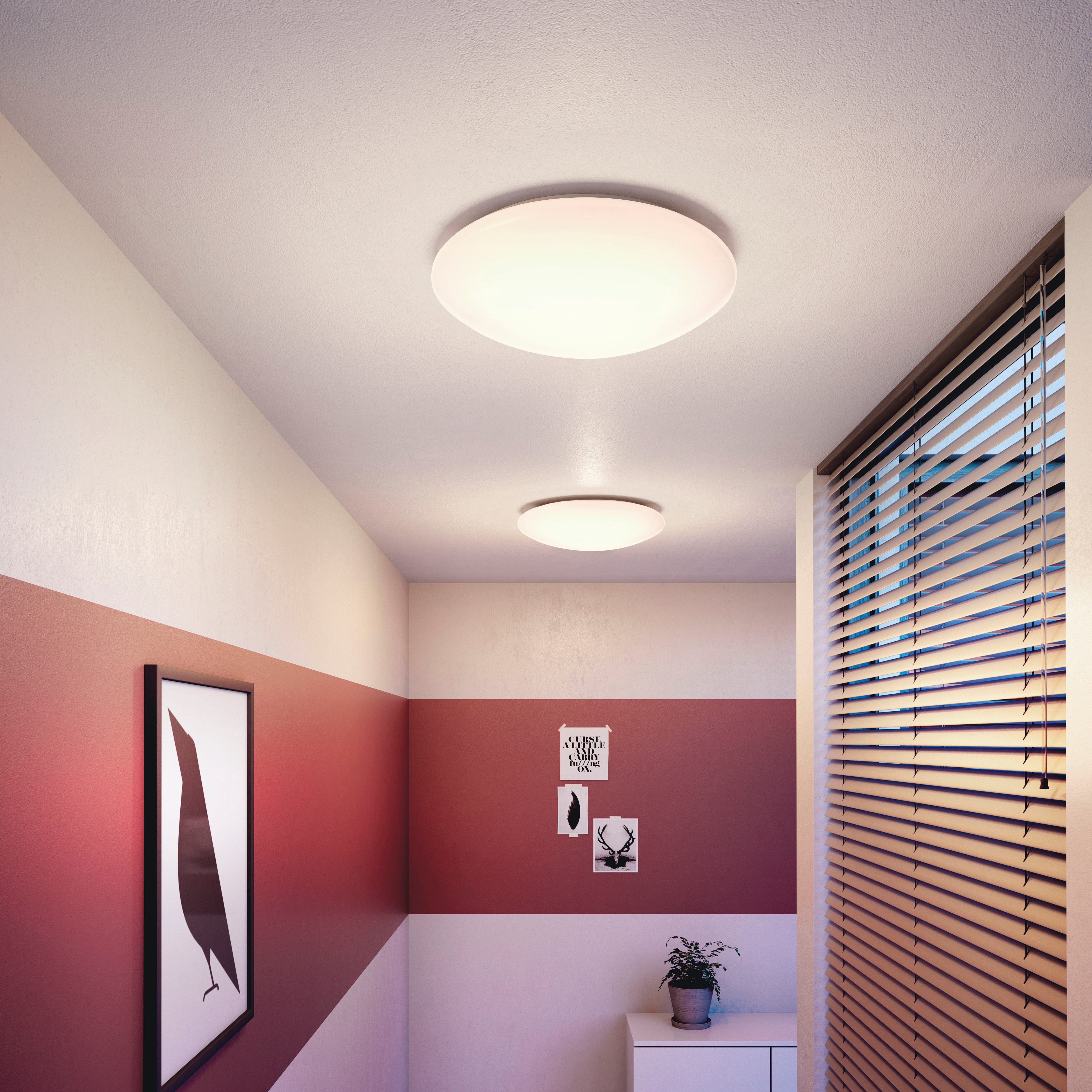 Philips LED Deckenleuchte myLiving Suede, 4000K, weiss, LED fest integriert, Warmweiß