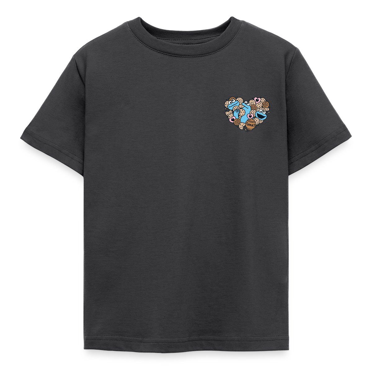 T-Shirt Sesamstraße Design Herz Mit Krümelmonster Kinder T-Shirt