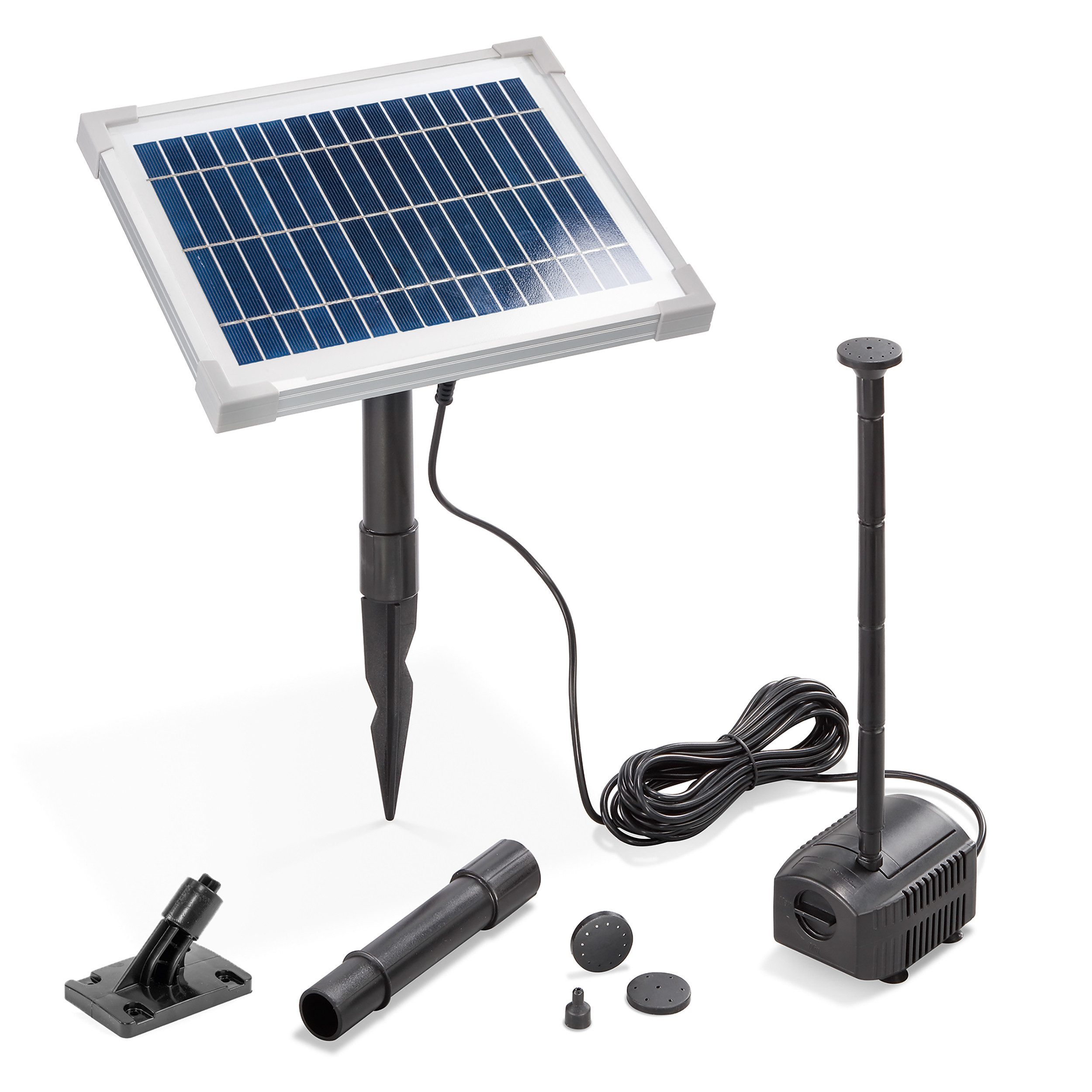 esotec Solarpumpe 5/250 Teichpumpen-Set 250l/h, 5Wp Solarmodul, Sprinklersatz 101909 (Komplettset)