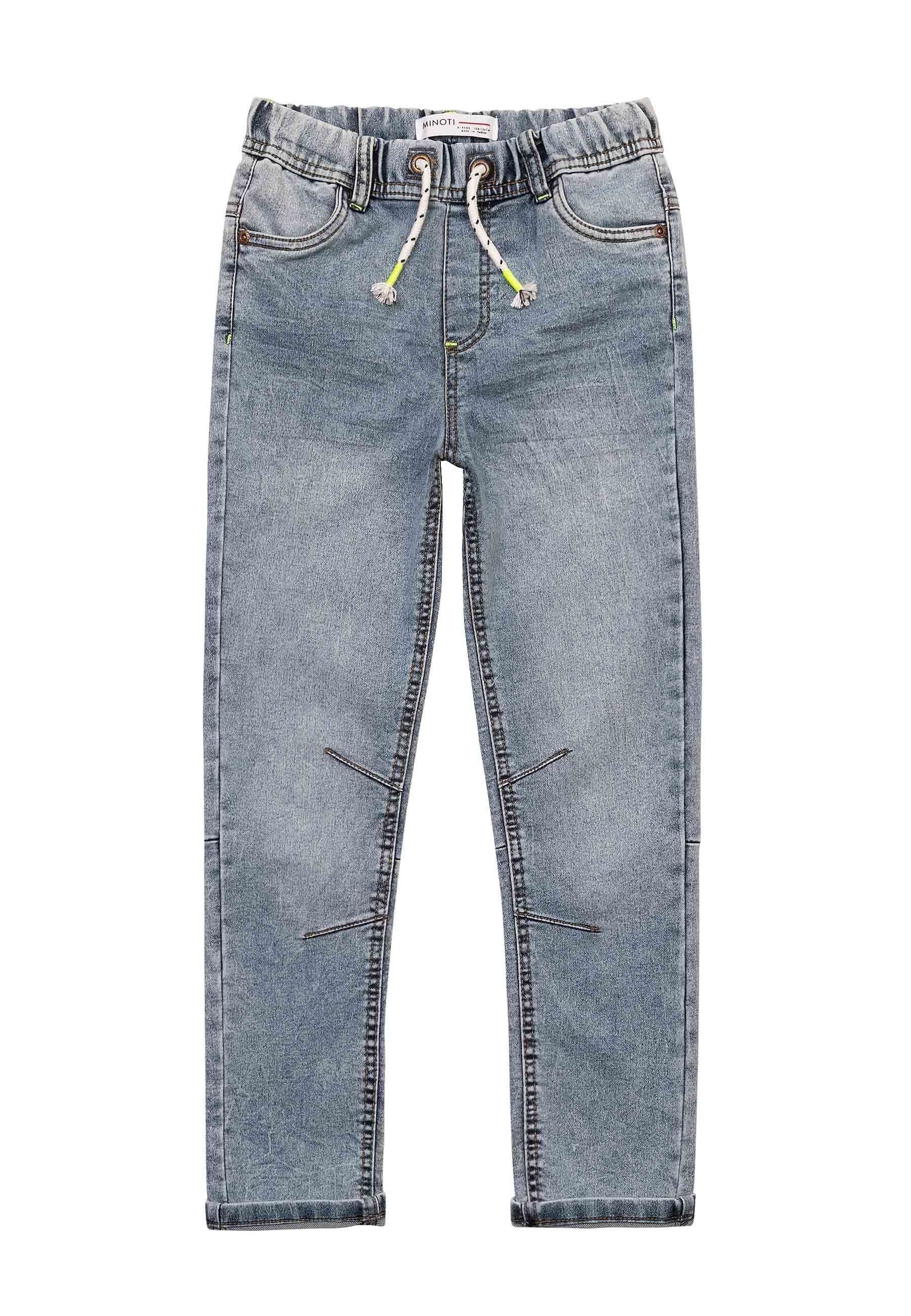 MINOTI Regular-fit-Jeans ¾ Jeans mit Schnürchen in der Taille (1y-14y) Denim-Hellblau | Straight-Fit Jeans