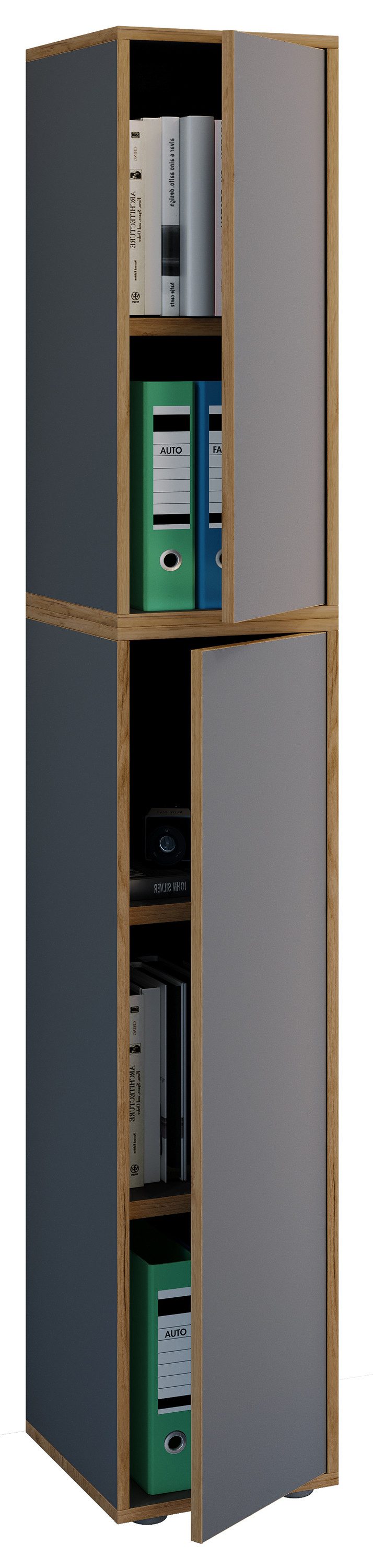 VCM Aktenschrank Salia Aktenschrank B. 30 x T. 33 x H. 183 cm Ordner-Büromöbel mit 2 Drehtüren