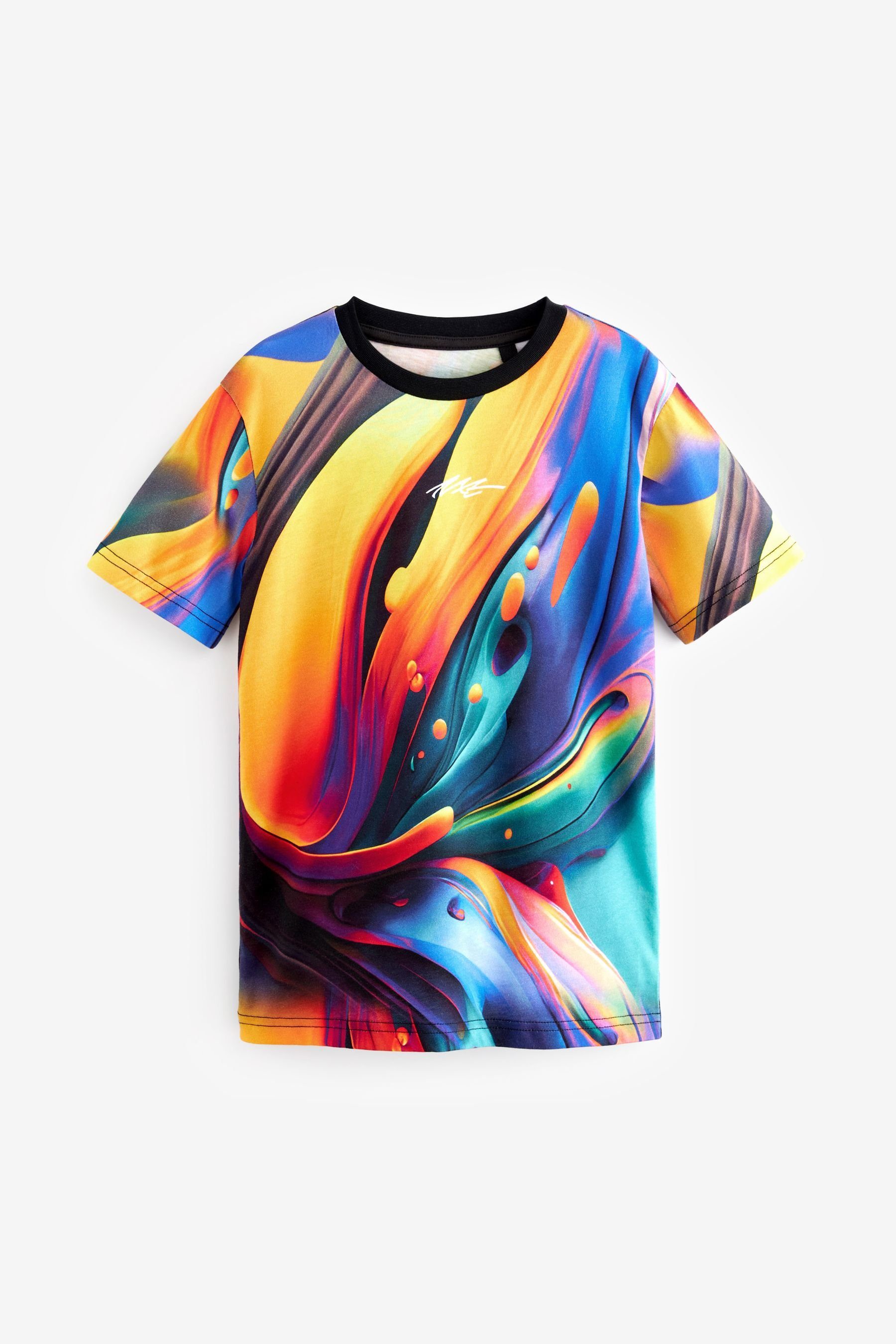 Next T-Shirt Kurzärmeliges T-Shirt mit durchgehendem Print (1-tlg) Multi Swirl