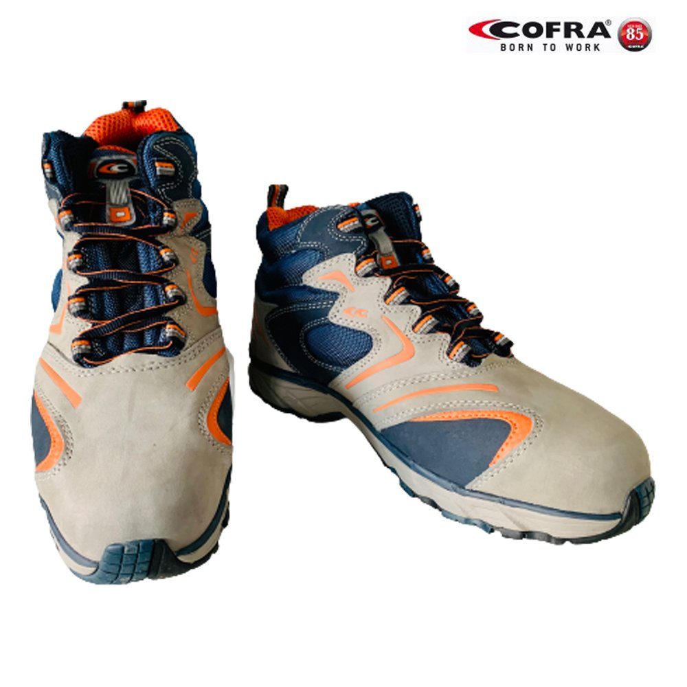 Cofra NEW FITNESS GREY S3 SRC Sicherheitsschuh (Set, 3-tlg., 1 Paar Sicherheitsschuhe + 2 Paar Arbeitshandschuhe (Größe 9 + 10) KAPPE: Stahlkappe mit 200 J Zehenschutz