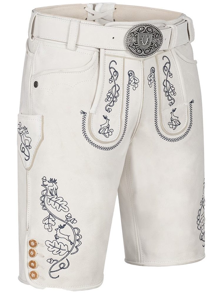 KRÜGER BUAM Trachtenlederhose Lederhose Samuele mit Gürtel