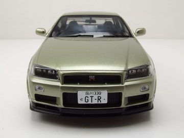 Solido Modellauto Nissan GT-R R34 1999 grün metallic Modellauto 1:18 Solido, Maßstab 1:18