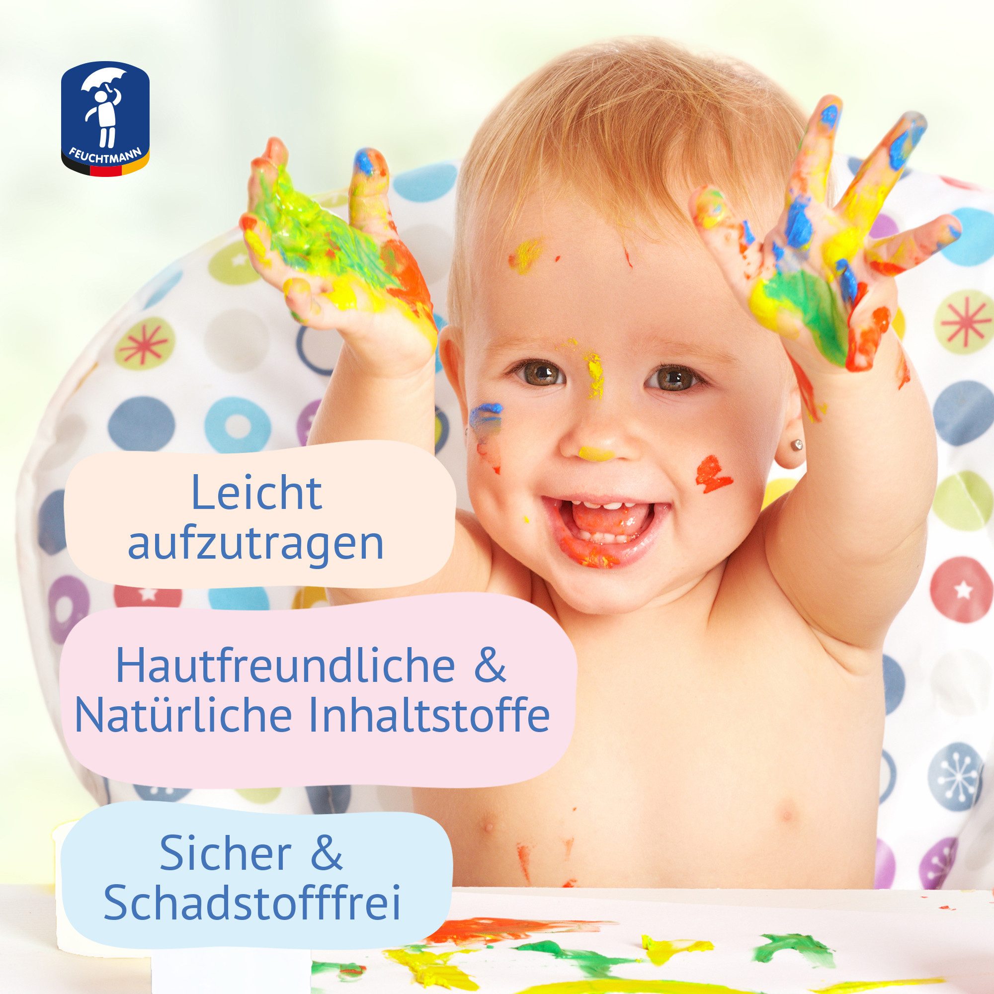 Feuchtmann Fingerfarbe MEINE LIEBLINGSFARBE Basic + Malkarten, sichere Naturfarbe auf Wasserbasis