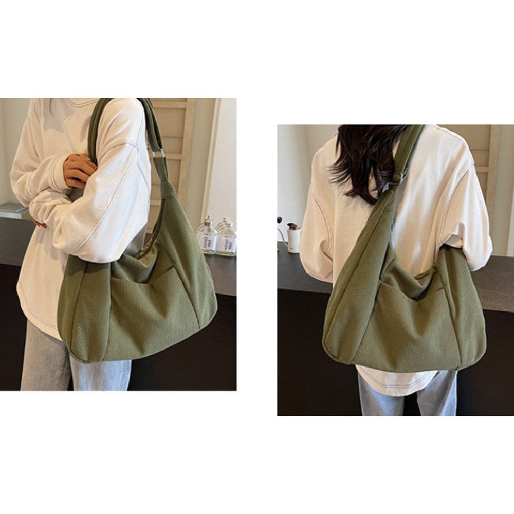 Cachito Umhängetasche Damen Groß Cord Tasche Shopper Crossbody Schultertasche Henkeltasche, Hobo Handtasche für Uni Arbeit Mädchen Schule