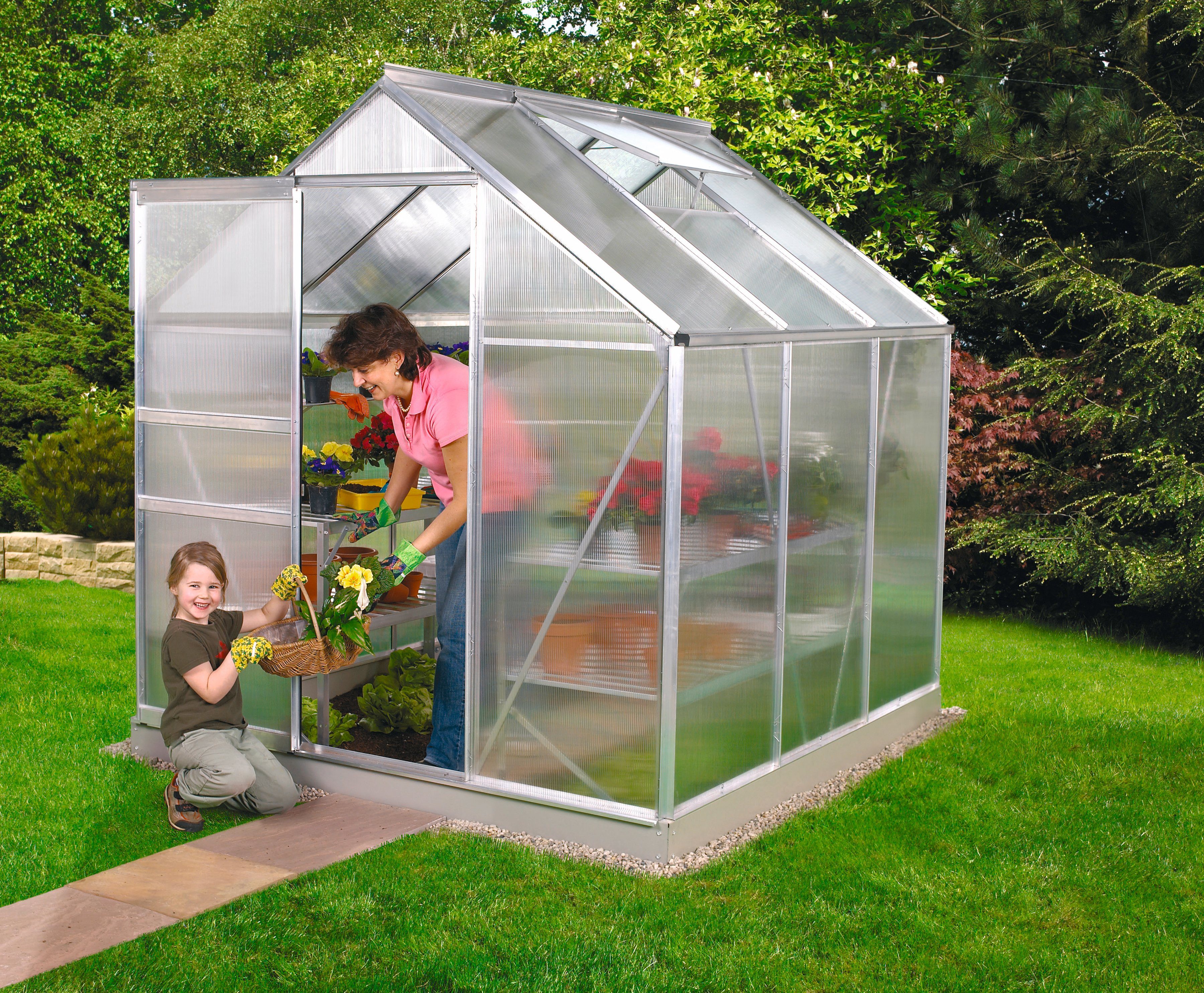 Vitavia Gewächshaus Venus 3800, BxTxH: 192 x 192 x 197 cm, 4 mm Wandstärke, Set, mit Fundamentrahmen