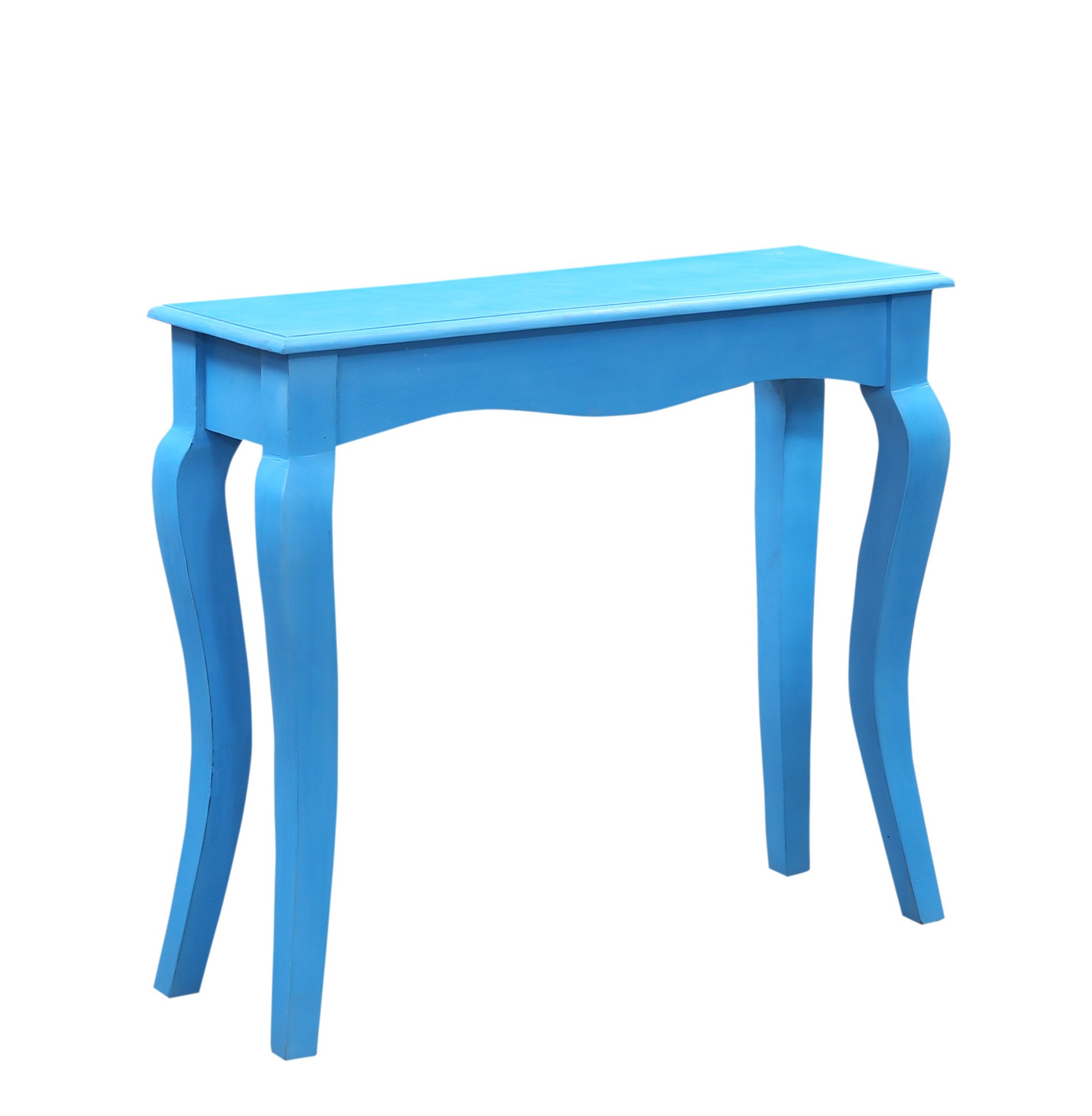 Marrakesch Orient & Mediterran Interior Konsolentisch Boho Konsole Elifo handgefertigt aus Mangoholz in Blau 90 cm im Trend (1-St), Handarbeit