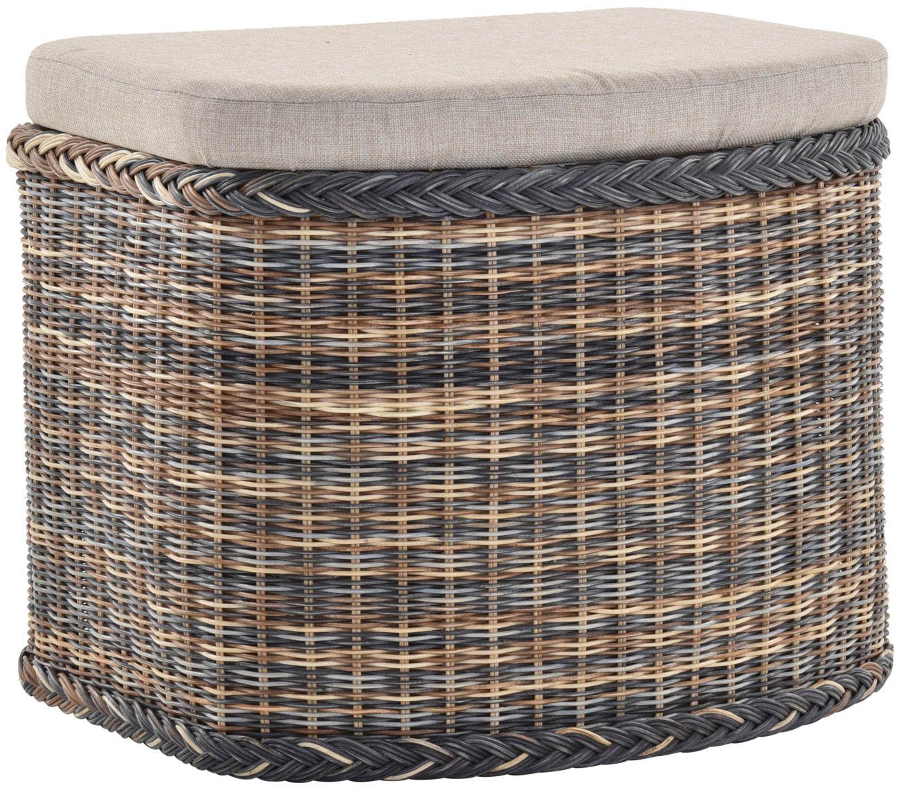 Krines Home Wäschetruhe Wäschekorb bauchig Sitz Truhe Sitzbank mit Deckel S günstig online kaufen