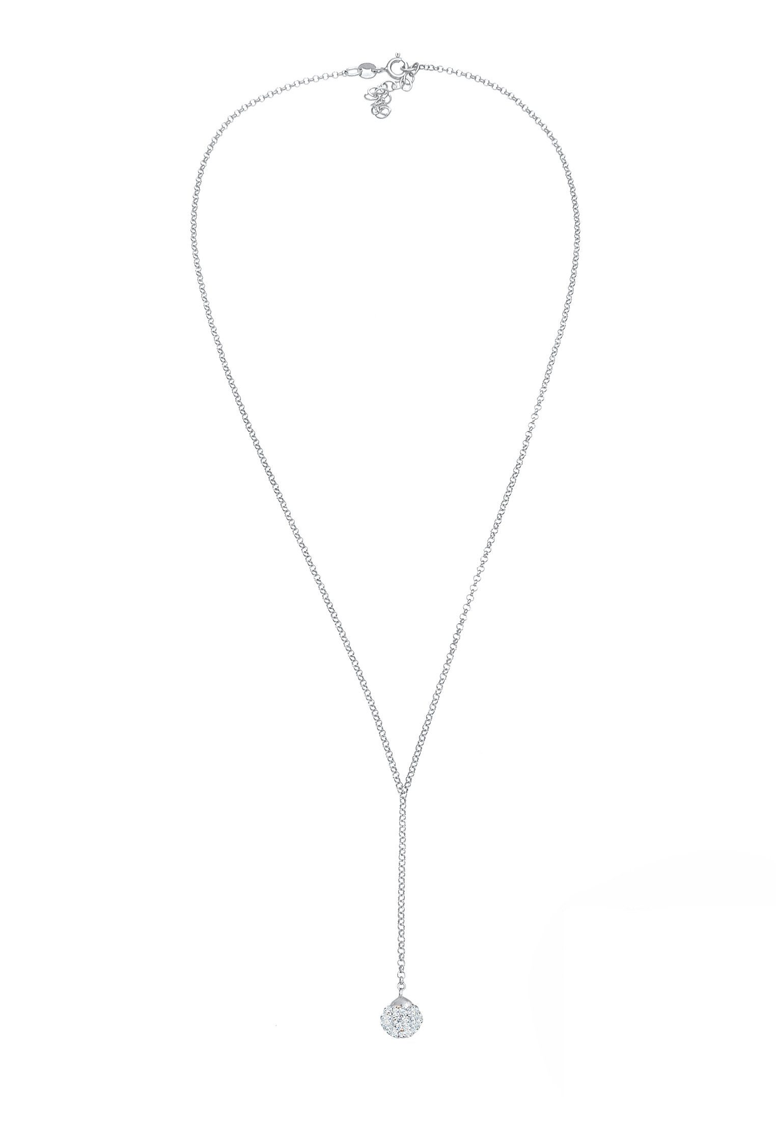 Elli Kette mit Anhänger Y-Kette Kugel 925 Silber, mit Kristallen von Swarovski® – Bild 3 von 5
