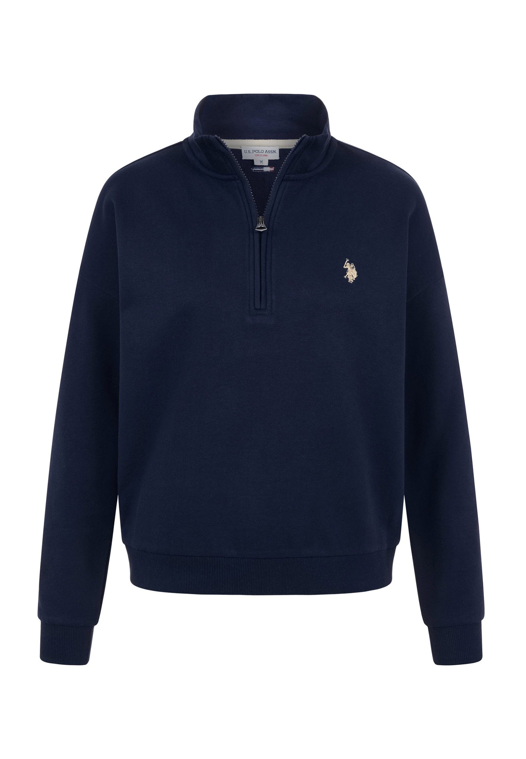 U.S. Polo Assn. Sweatshirt mit Stehkragen und gesticktem Brustlogo Weiches Damen-Sweatshirt mit Rippbündchen und normaler Passform – Bild 5 von 5