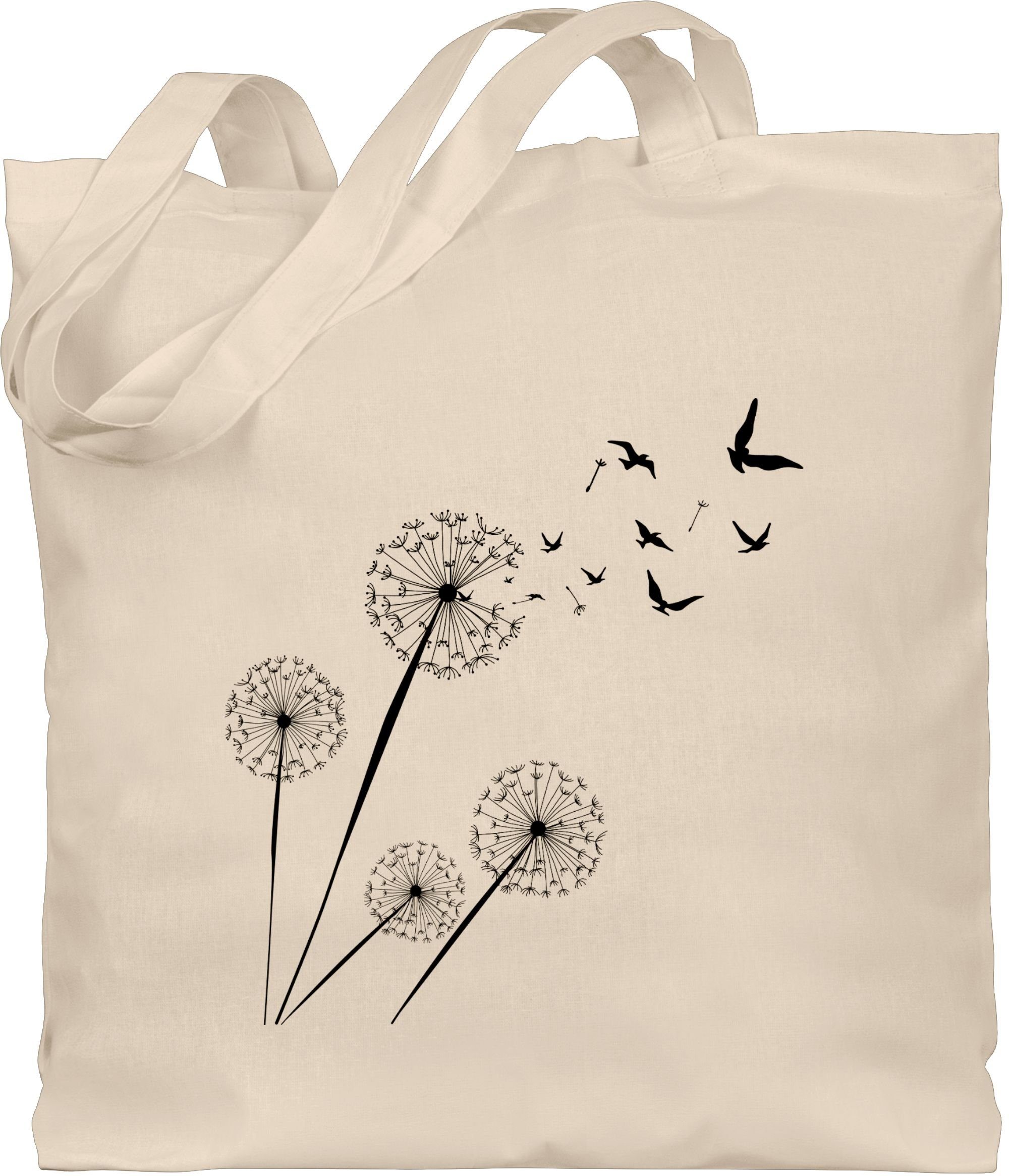 Shirtracer Umhängetasche Pusteblume Vögel - Birds Dandelion, Blumen & Blüten Kleider 1 Naturweiß