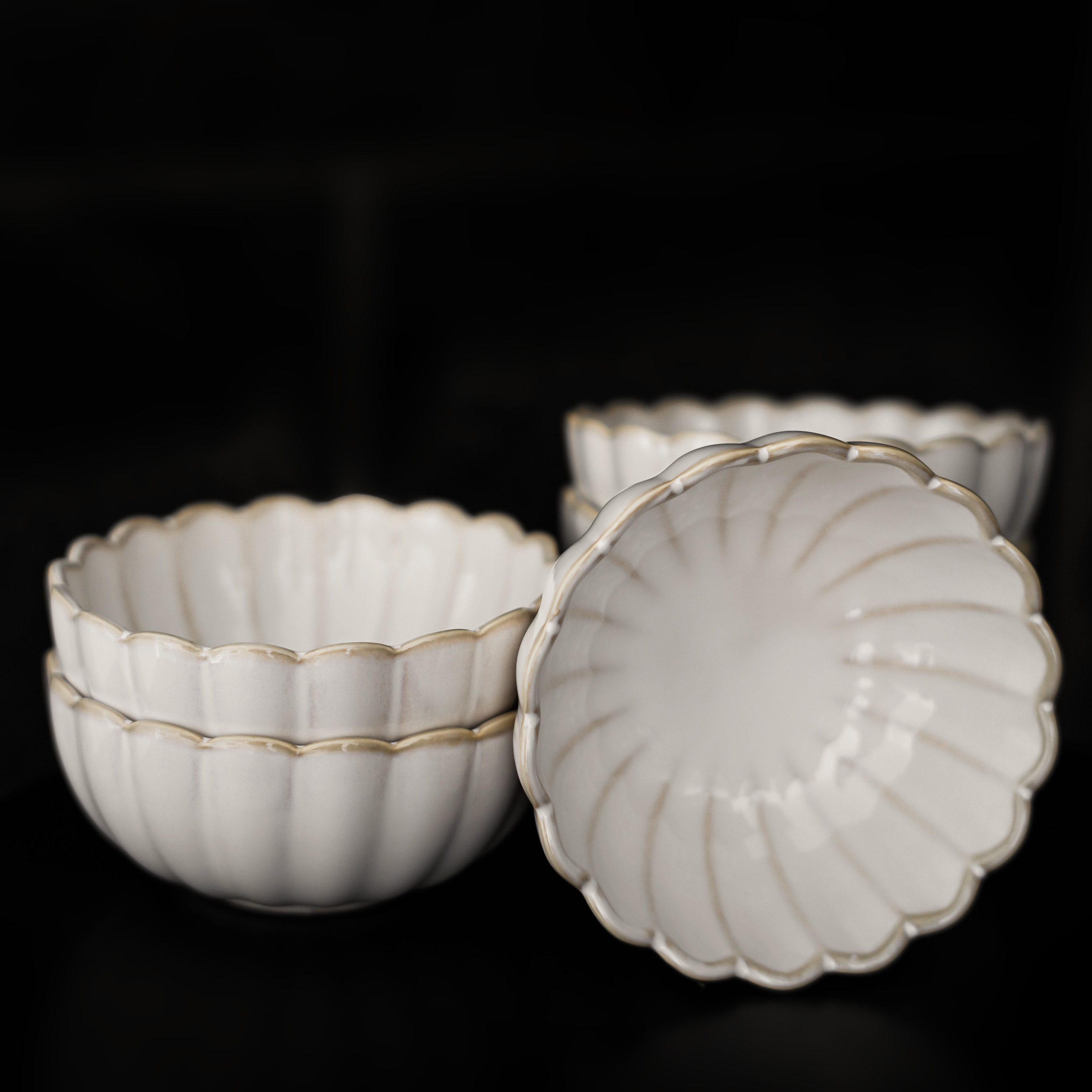 Almina Suppenschale Bloomy 6er-Set aus hochwertigem Porzellan - 13 x 5,5 cm, Porzellan, (6-tlg)