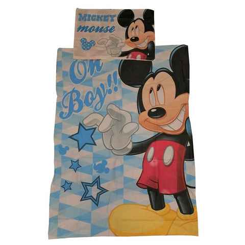 Babybettwäsche Disney Babybettwäsche Mickey Maus mit Sternen, Disney, Renforcé, 2 teilig