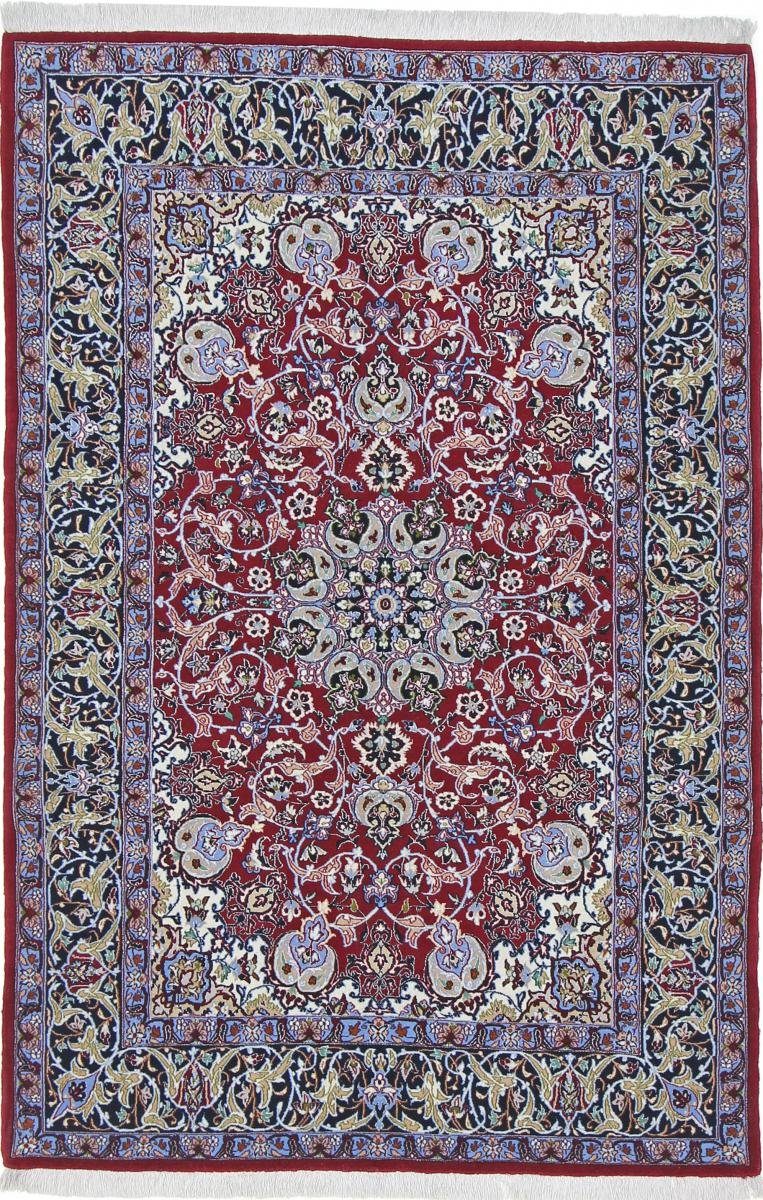 Orientteppich Isfahan 108x164 Handgeknüpfter Orientteppich / Perserteppich, Nain Trading, rechteckig, Höhe: 8 mm