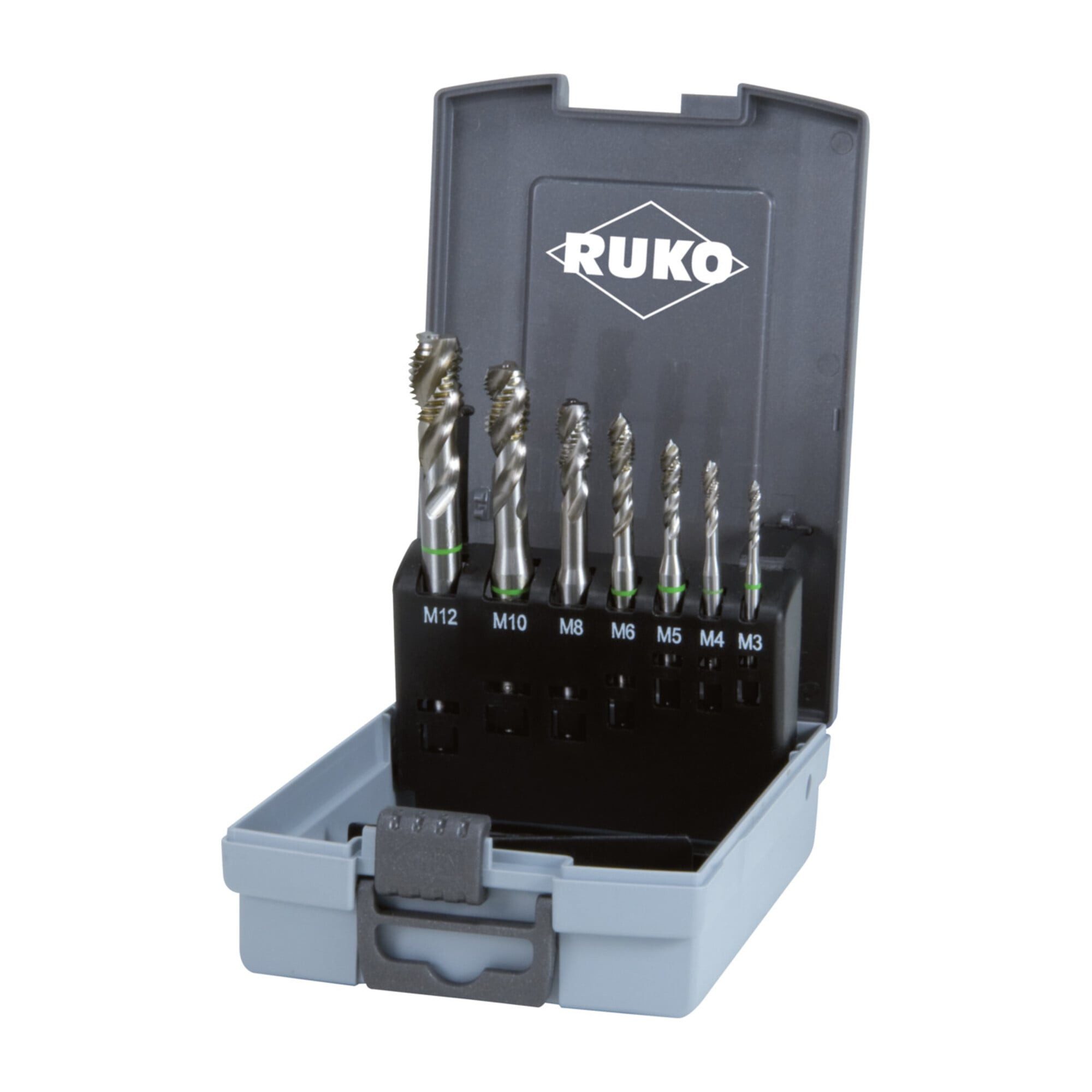 Ruko Gewindebohrer Ruko 7-teiliger Maschinengewindebohrer-Satz HSS Co 5 Form C 35°