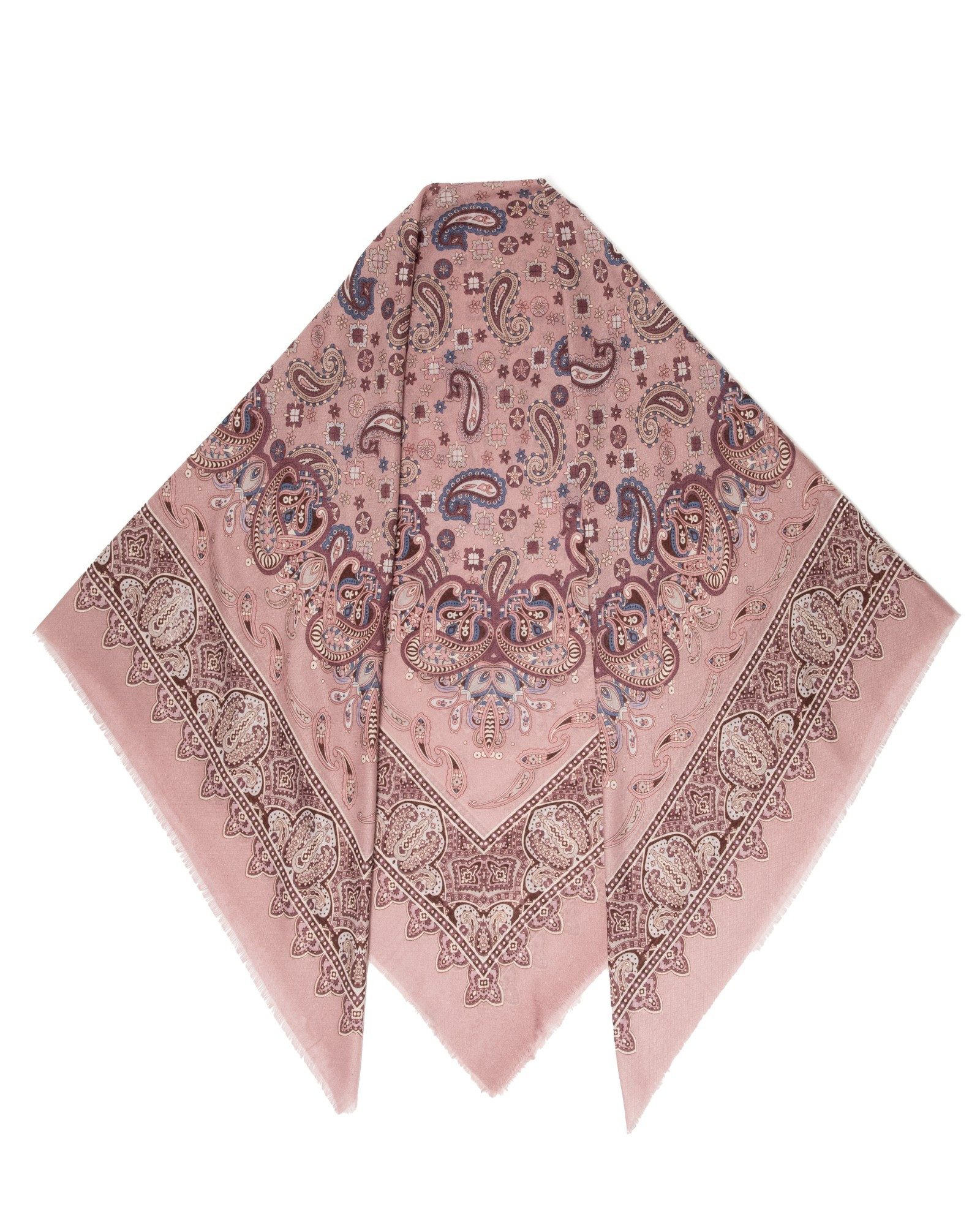 MayTree Modeschal Großes Modetuch Cashmere Feeling 130x130cm Paisley rosa, günstig online kaufen