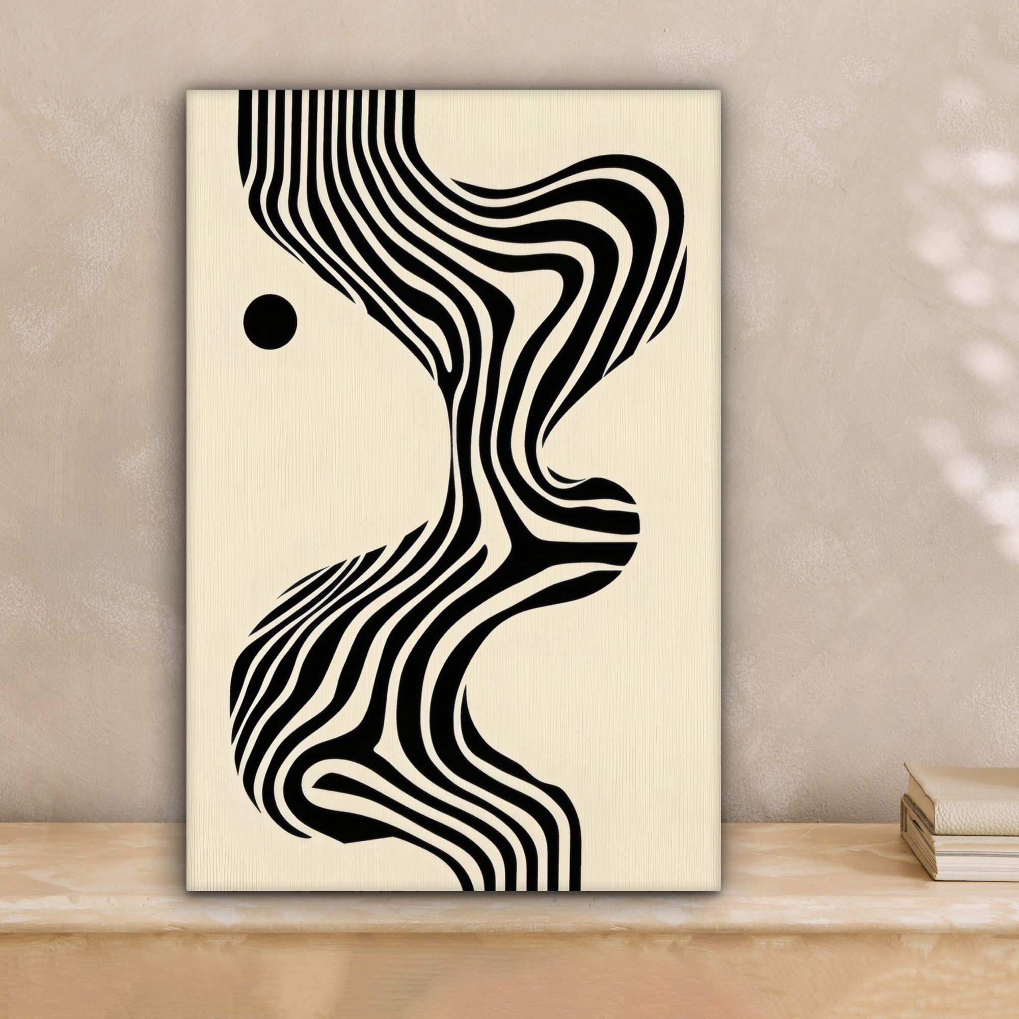 OneMillionCanvasses® Leinwandbild Beige - Linien - Gewellt - Abstrakt, Foto günstig online kaufen