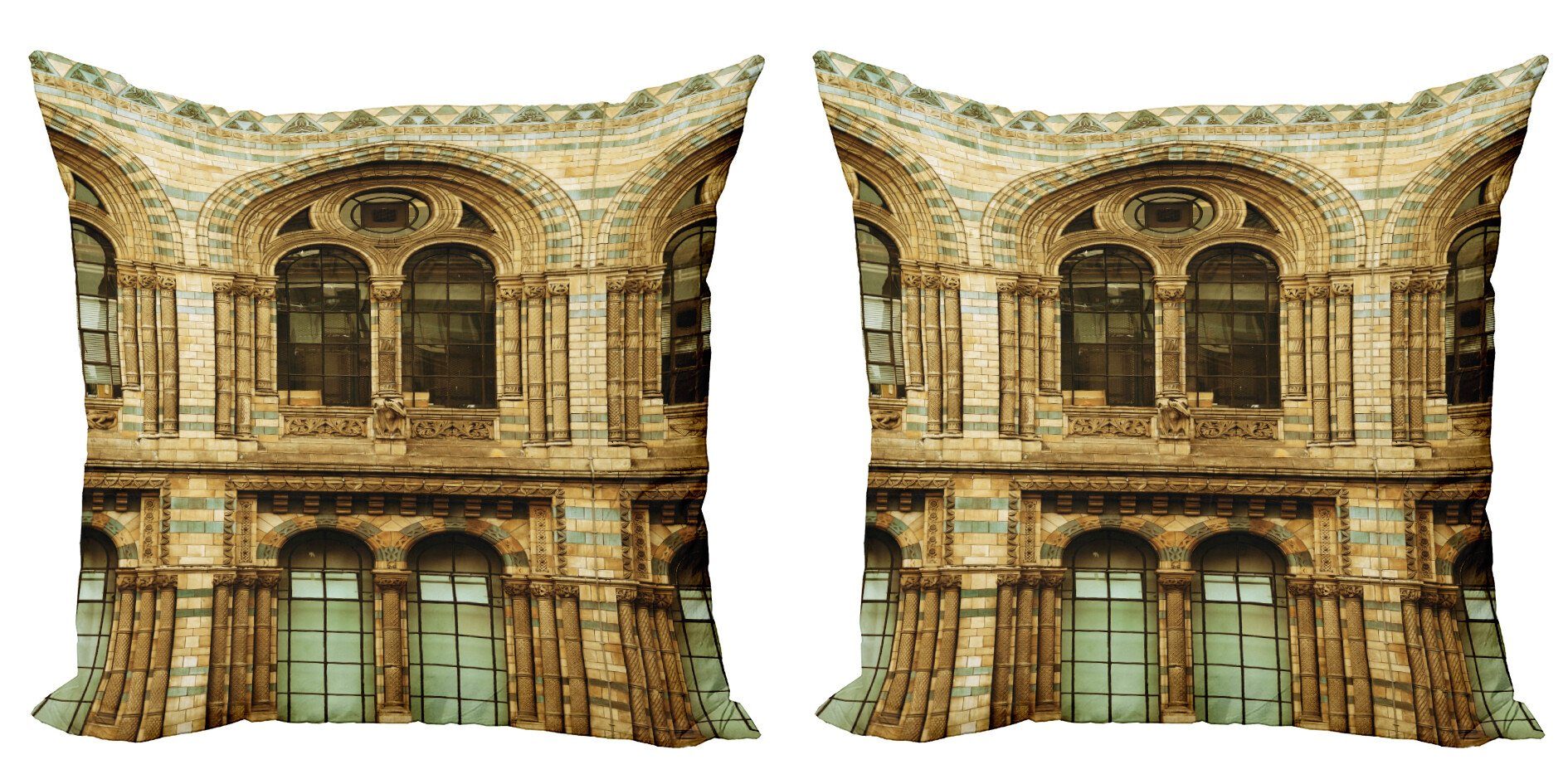 Kissenbezüge Modern Accent Doppelseitiger Digitaldruck, Abakuhaus (2 Stück), historisch European City Building
