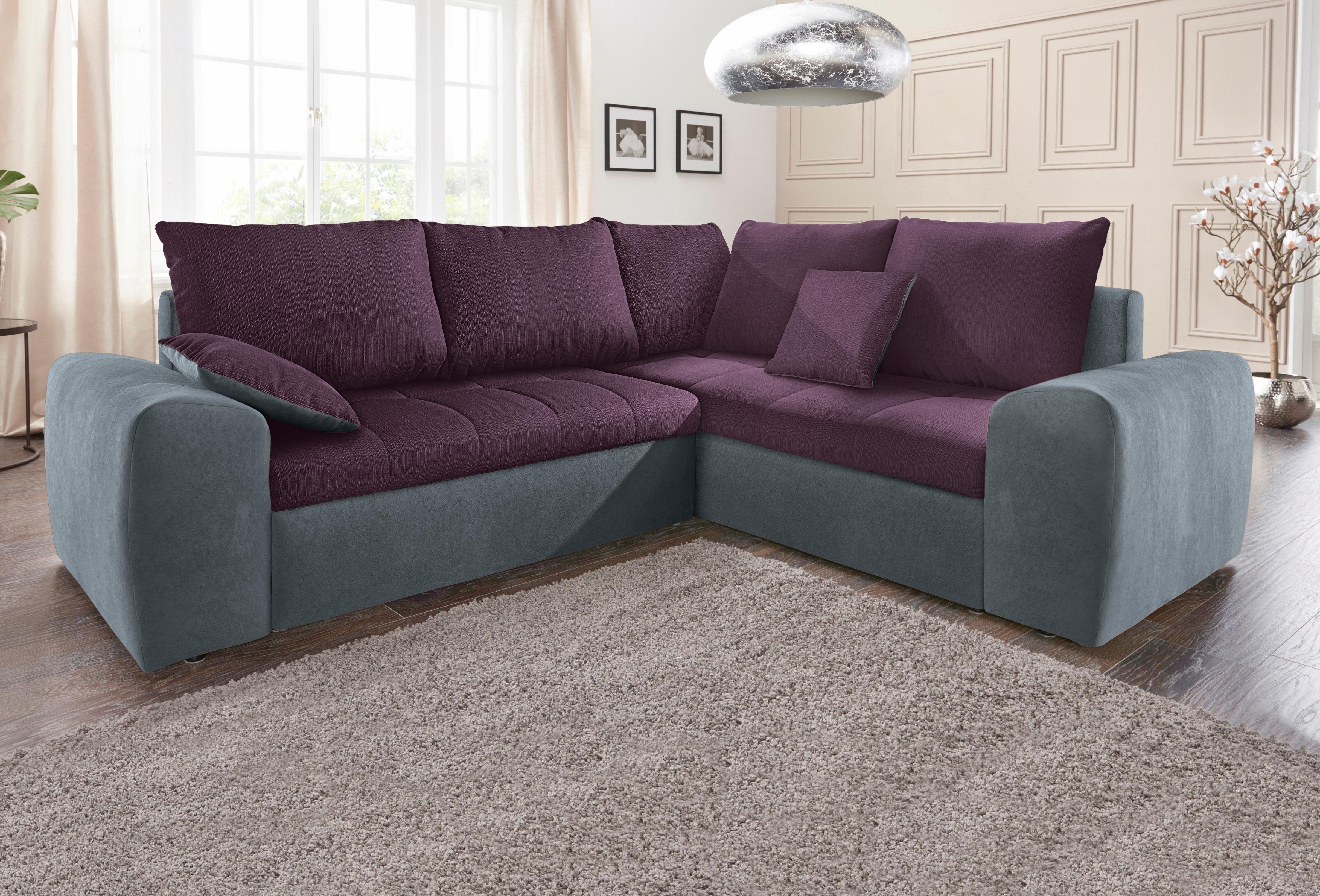 Ecksofa, mit Ottomane, inklusive Bettfunktion | OTTO