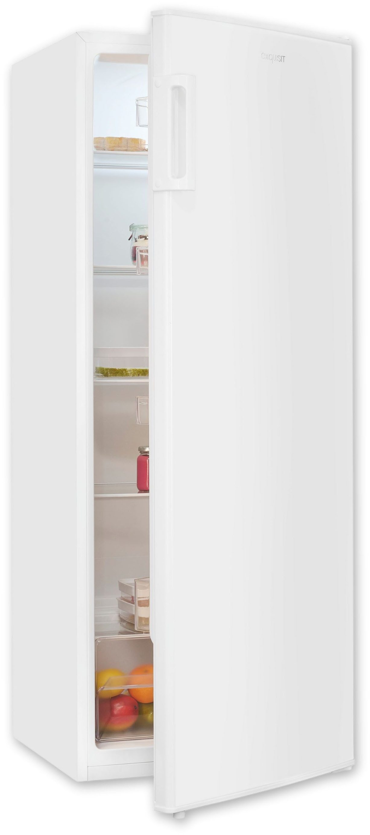 exquisit Vollraumkühlschrank KS320-V-H-040D weiss, 142,6 cm hoch, 54,5 cm breit, Flexibel & effizient: 242 L Kühlschrank mit Abtau-Automatik