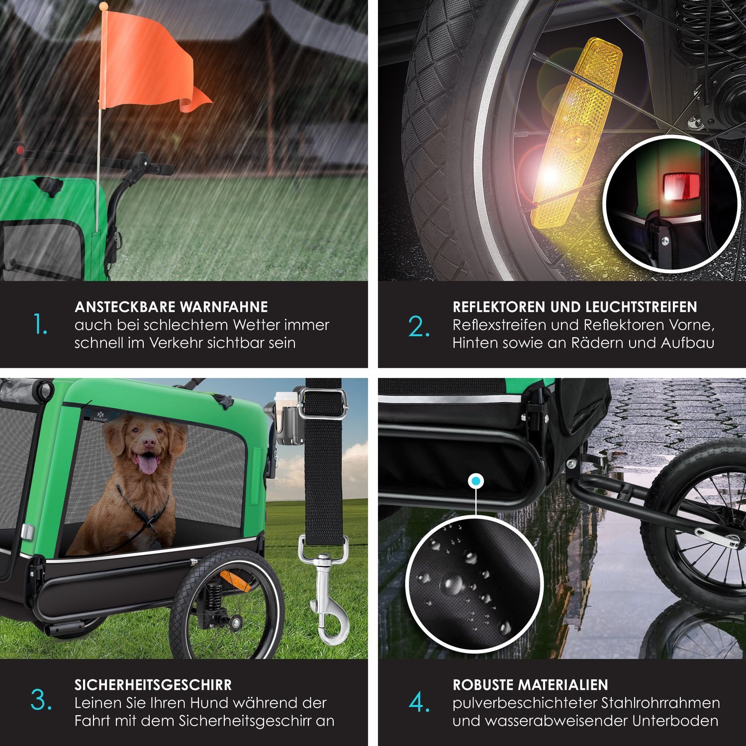 KESSER bicycle dog trailer, dog trailer Boxer 3-in-1 dog buggy jogger bicycle trailer