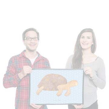 Fußmatte Schildkröte marschiert - Blau Pastell - Geschenk, Meerestiere, Fußabs, Mr. & Mrs. Panda, Höhe: 0.5 mm