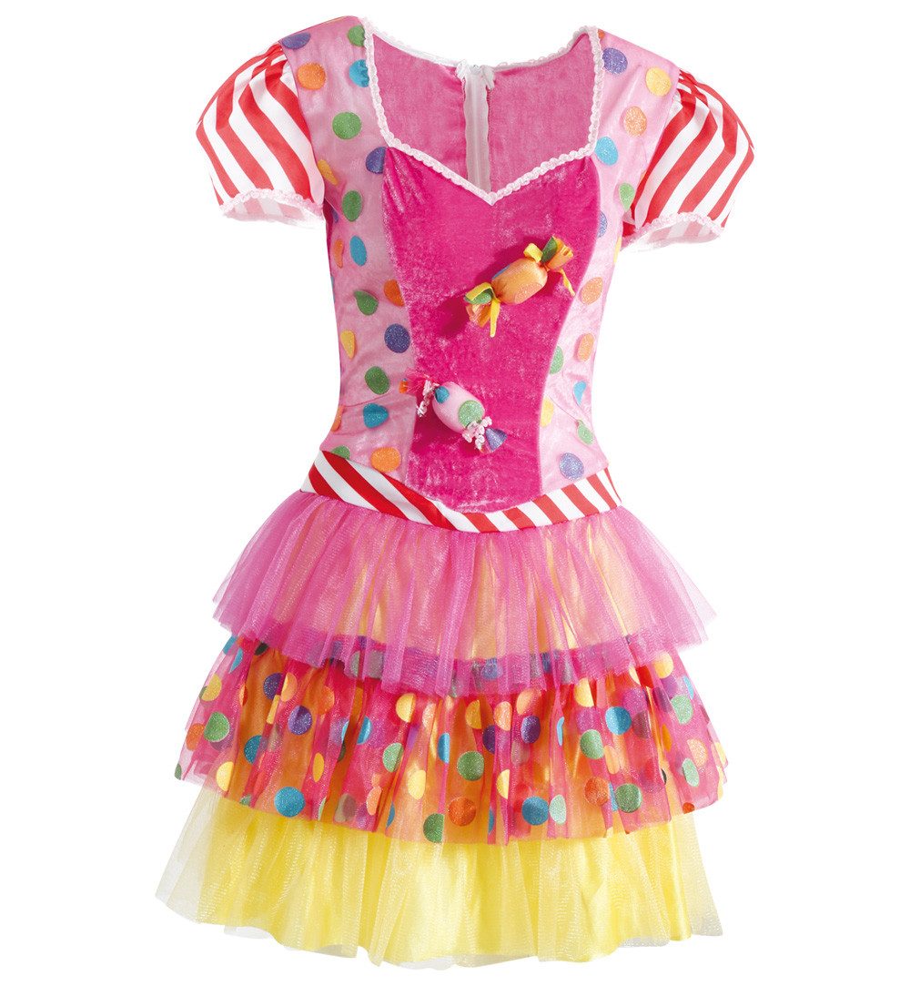 Fries Lebensmittel-Kostüm Damen Candy Bonbon Kleid Karneval Fasching Hochwertiges Kleid, Hohe Qualität